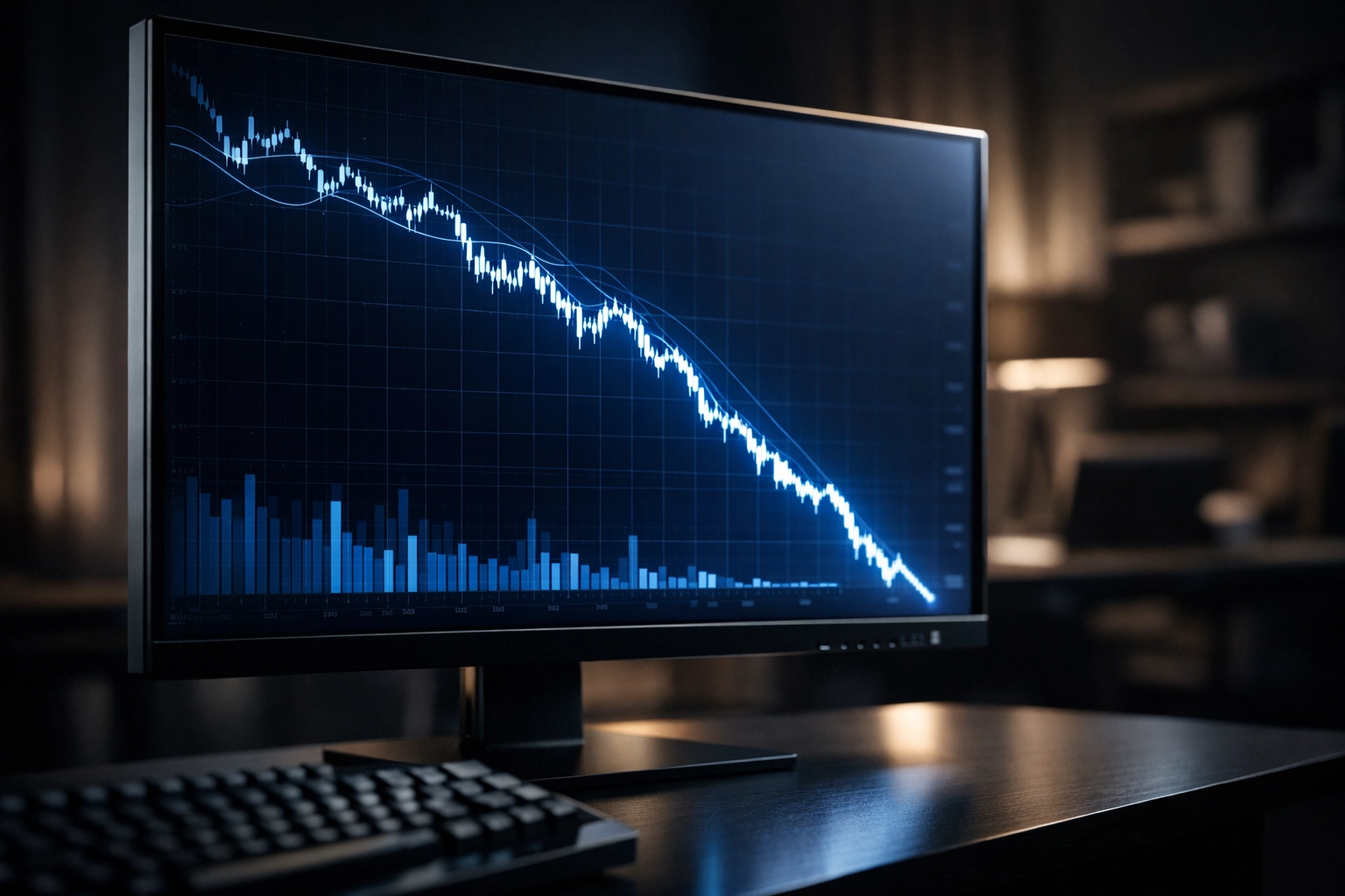 Analyse von fallenden Quoten am Monitor zur Identifikation von Value bei Sportwetten.