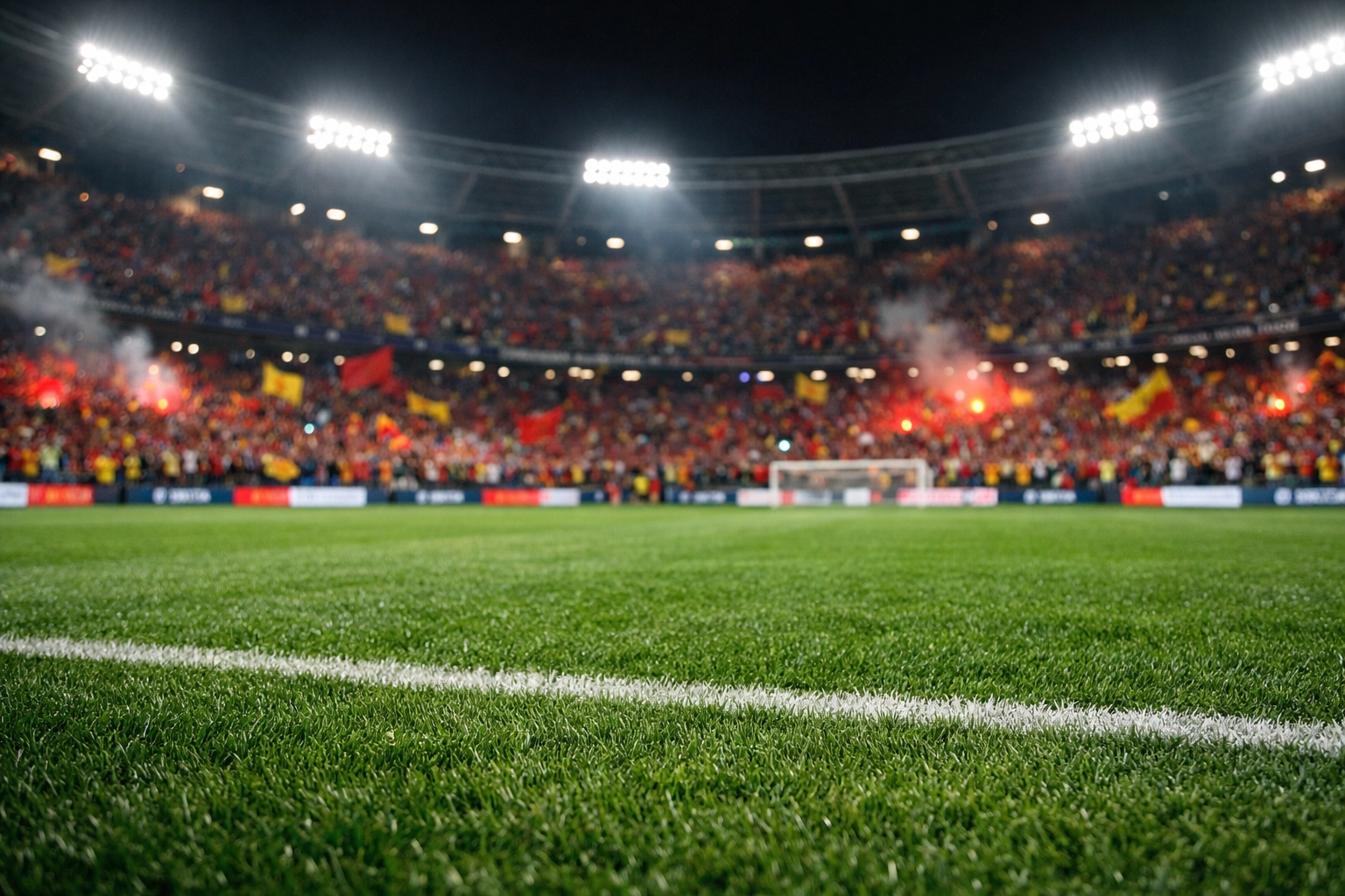 Flutlicht-Atmosphäre im Stadion für die WM-Quali-Prognose Türkei gegen Rumänien.