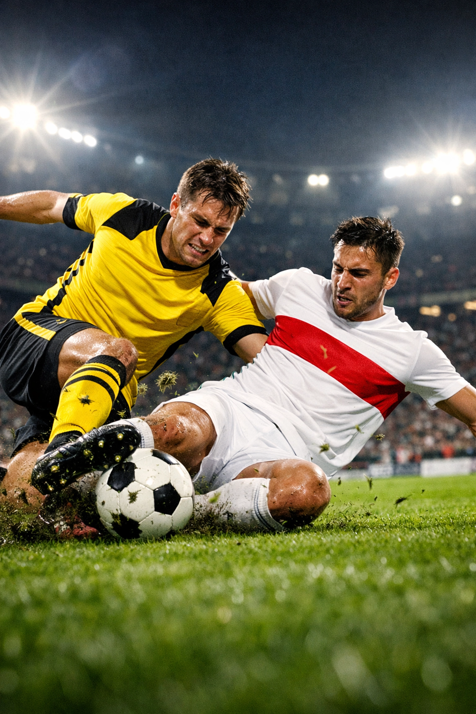 Fußball-Zweikampf im Stadion: Borussia Dortmund gegen VfB Stuttgart am 28.03.2026.