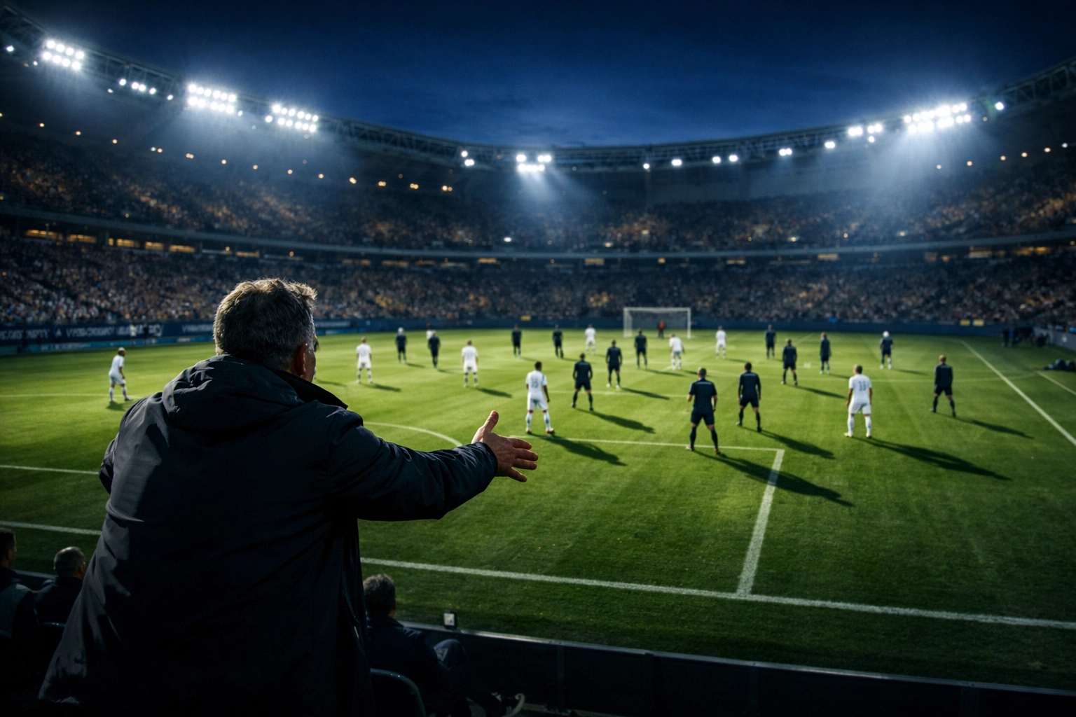 Taktische Spielbeobachtung im Stadion zur Analyse von In-Play-Trends und Fussball-Strategien