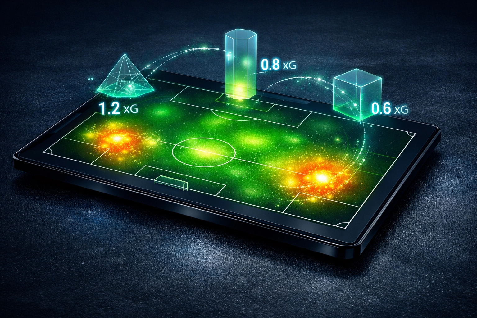 Digitale Heatmap zur xG-Analyse für Tottenham gegen Crystal Palace.