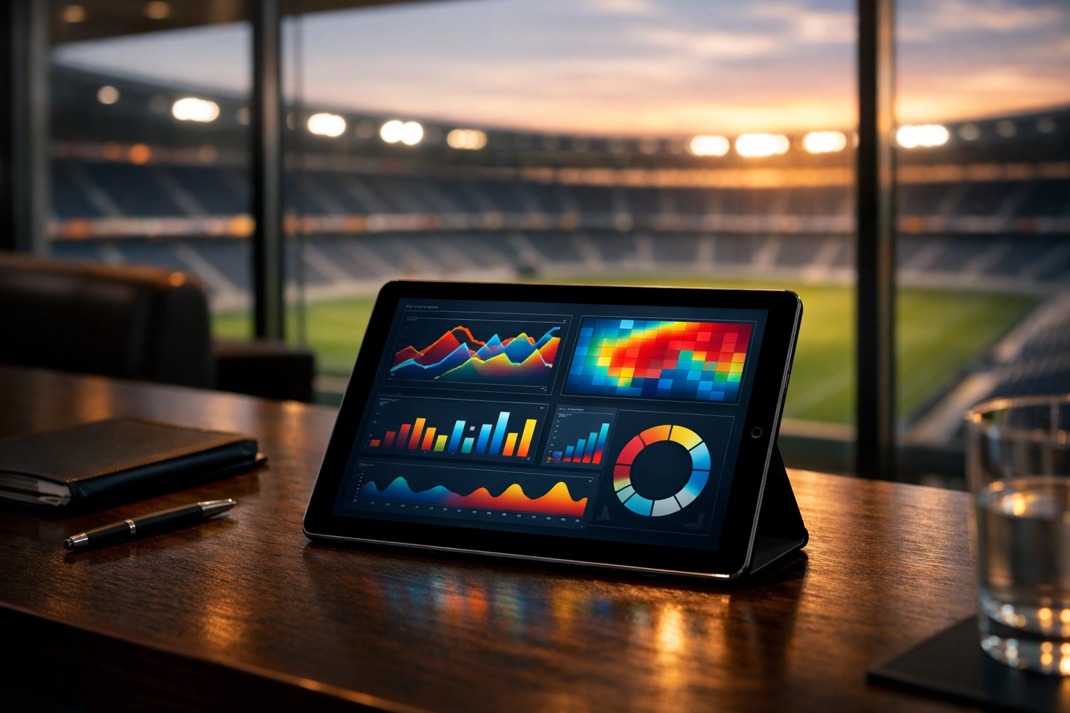 Analyse von Wahrscheinlichkeitsmodellen für sportwetten tipps heute auf einem Tablet im Stadion.