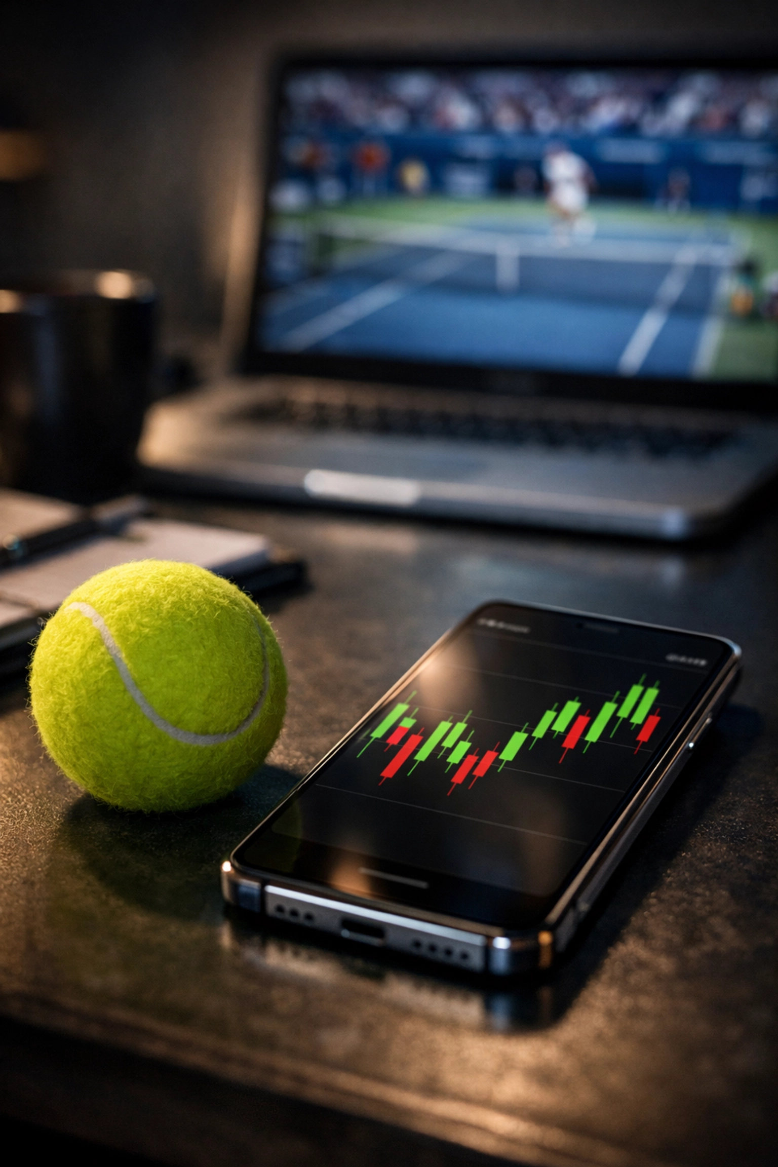 Professionelle Tennis Markt-Analyse mit Daten-Charts und Live-Statistiken.