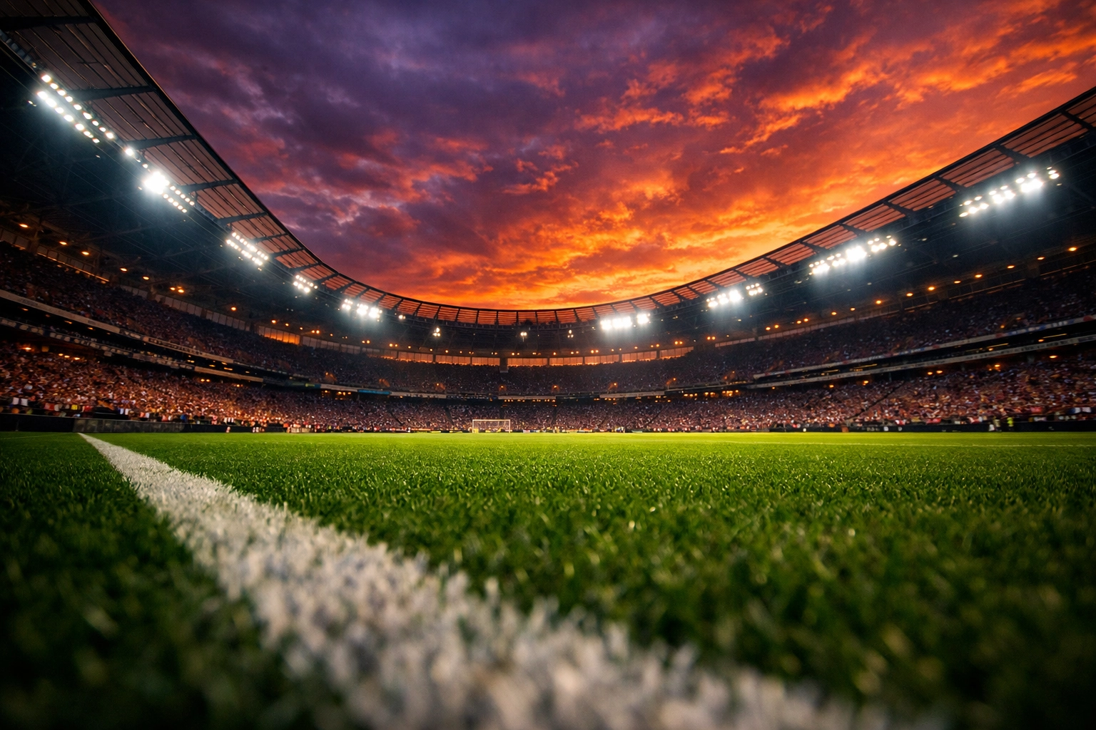 Modernes Fußballstadion vor Anpfiff zur Bewertung von Marktbewegungen und Closing Lines.