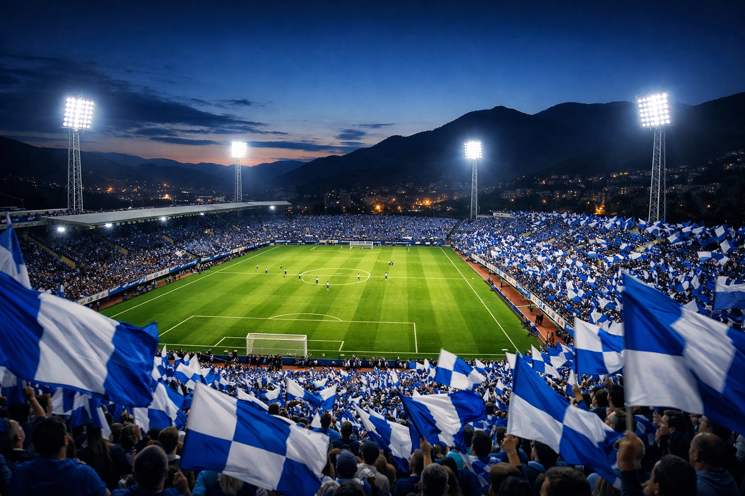 Atmosphäre im Bilino Polje Stadion bei der WM-Qualifikation Bosnien gegen Zypern.