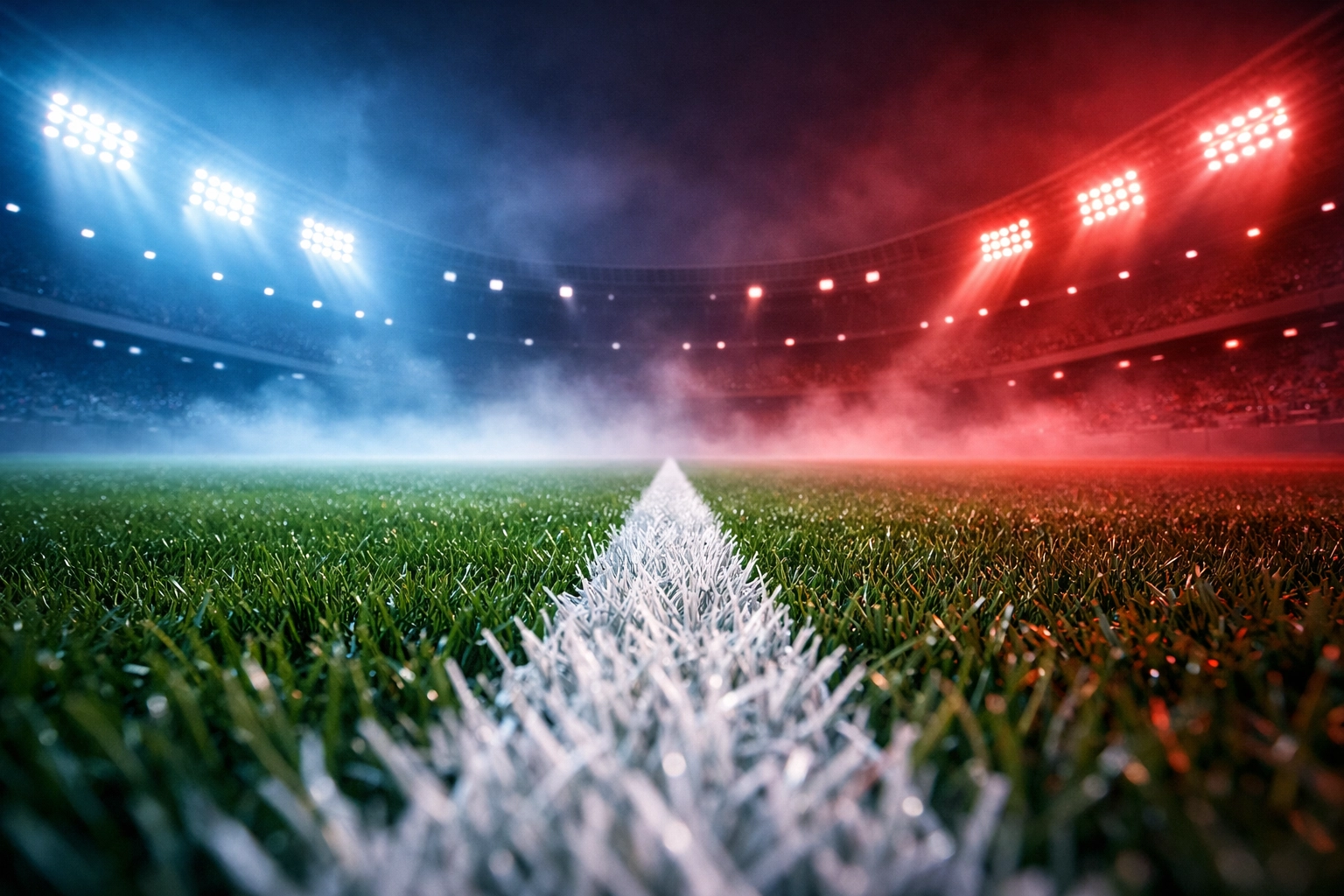 Fußballfeld im Flutlicht für die Analyse von Handicap-Märkten in der Premier League.