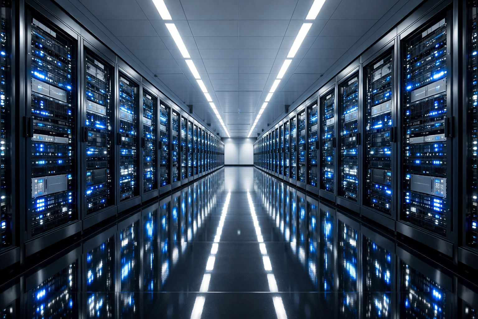 Modernes Rechenzentrum zur Illustration von KI-Infrastruktur und Datenanalysen.