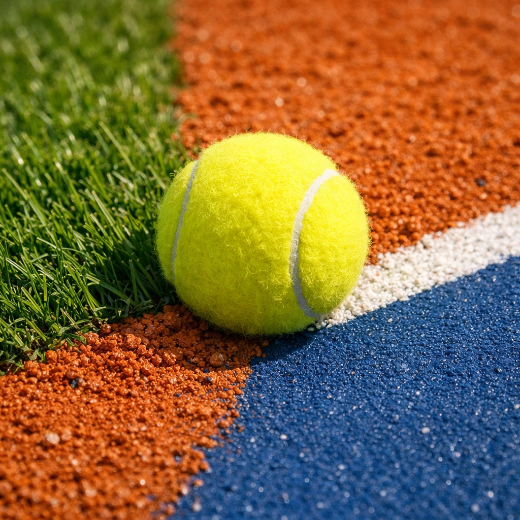 Vergleich der Tennis-Bodenbeläge Rasen, Sand und Hartplatz für präzise Over/Under Tipps.