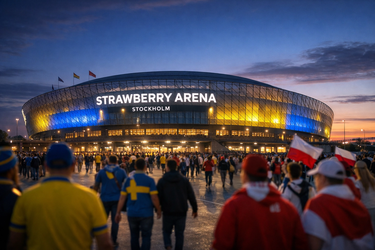 Strawberry Arena in Stockholm: Die Kulisse für das WM-Qualifikationsspiel Schweden gegen Polen.