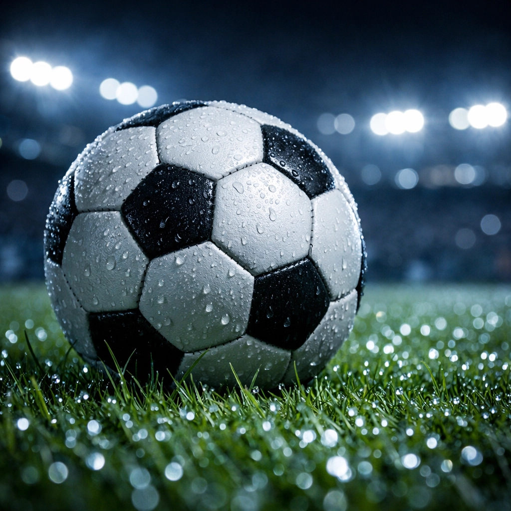 Nahaufnahme eines Fußballs im Selhurst Park vor dem Conference League Spiel Crystal Palace gegen AEK Larnaca.