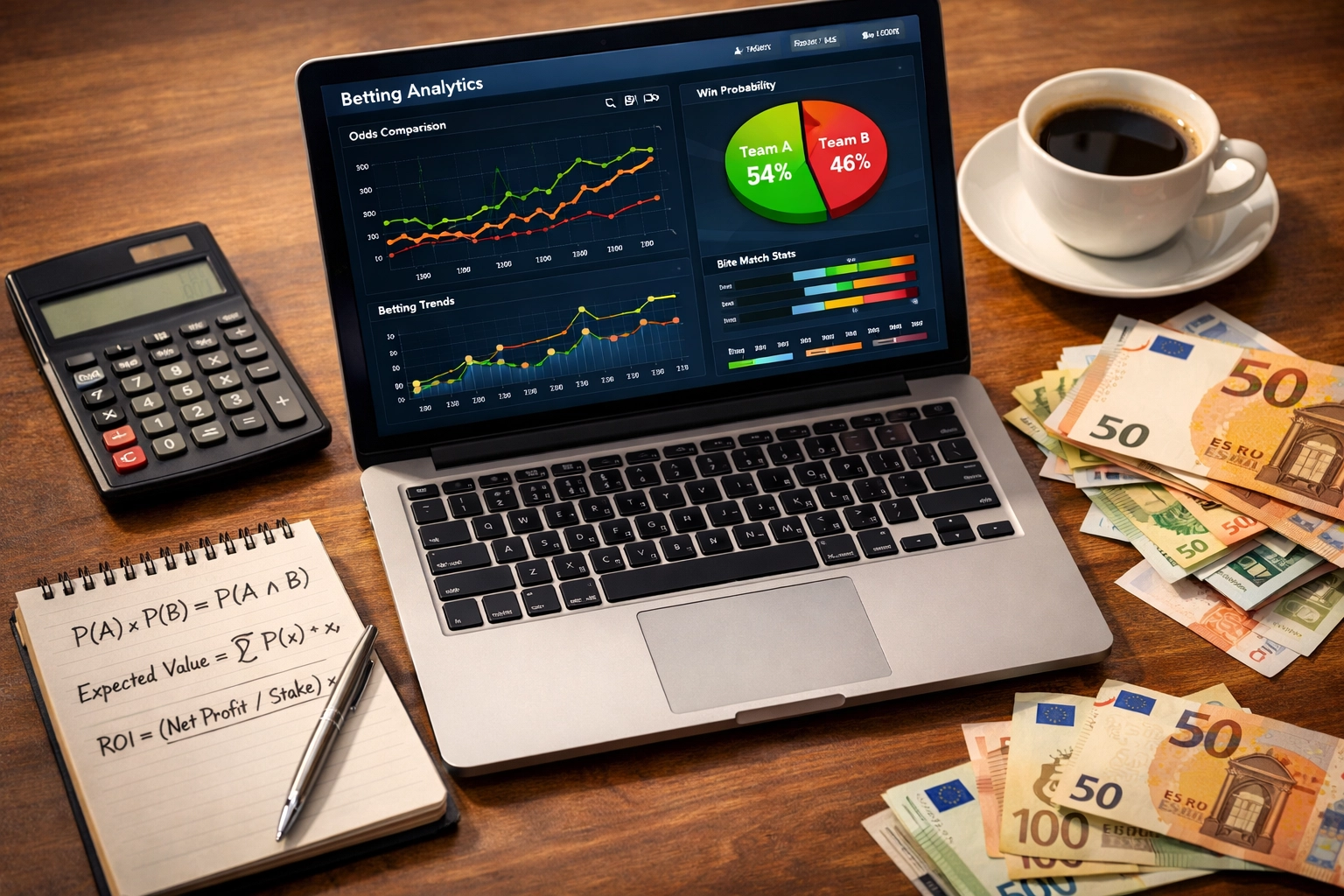 Sportwetten Analytics Dashboard mit Wahrscheinlichkeitsberechnungen und Statistiken