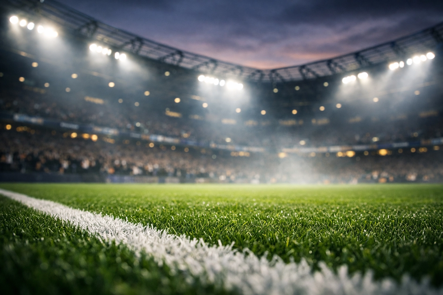 Beleuchtetes Fußballstadion bei Nacht für die Spielanalyse Deutschland gegen Italien.