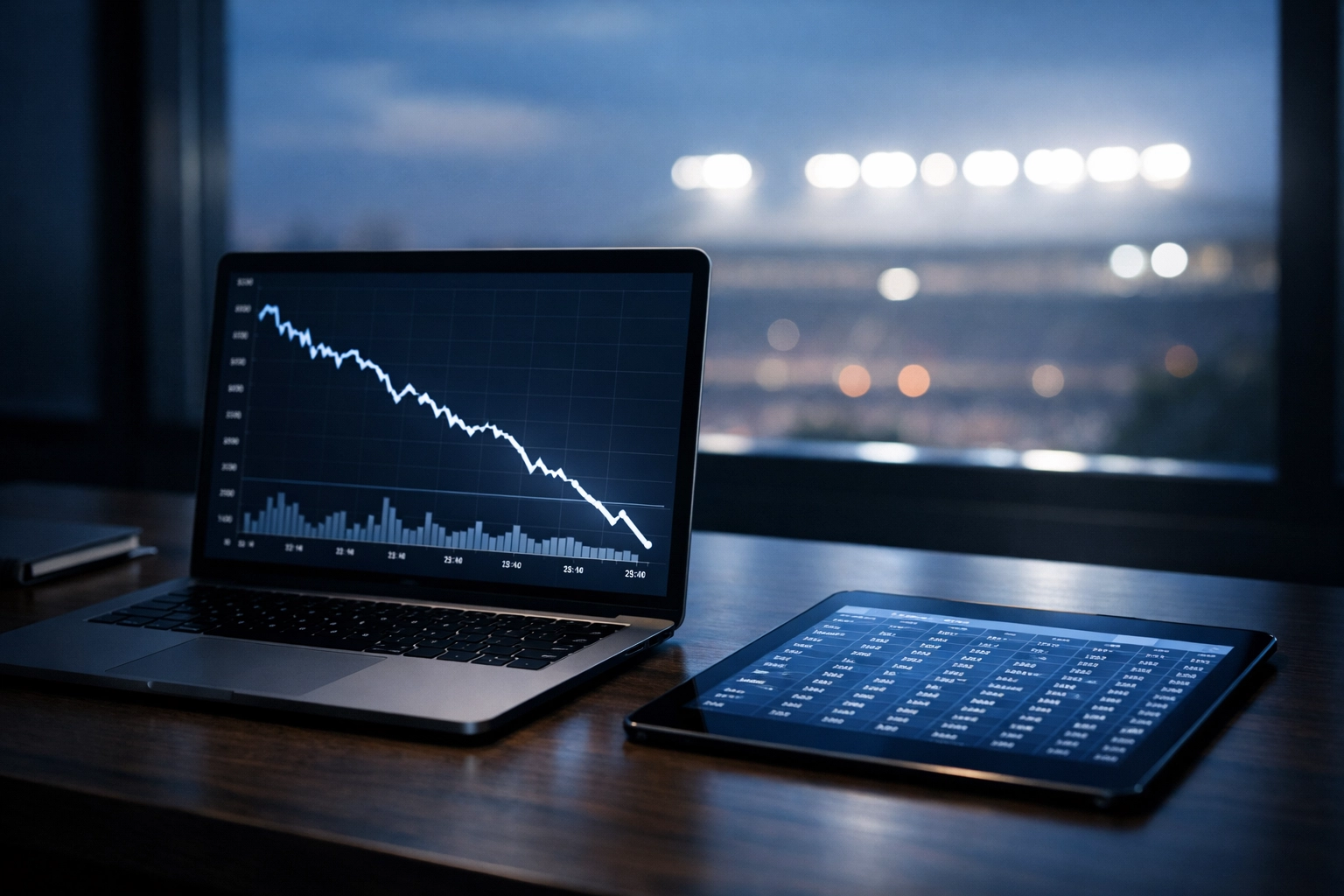 Visualisierung von Quotenbewegungen und Markttrends auf einem Analyse-Monitor.