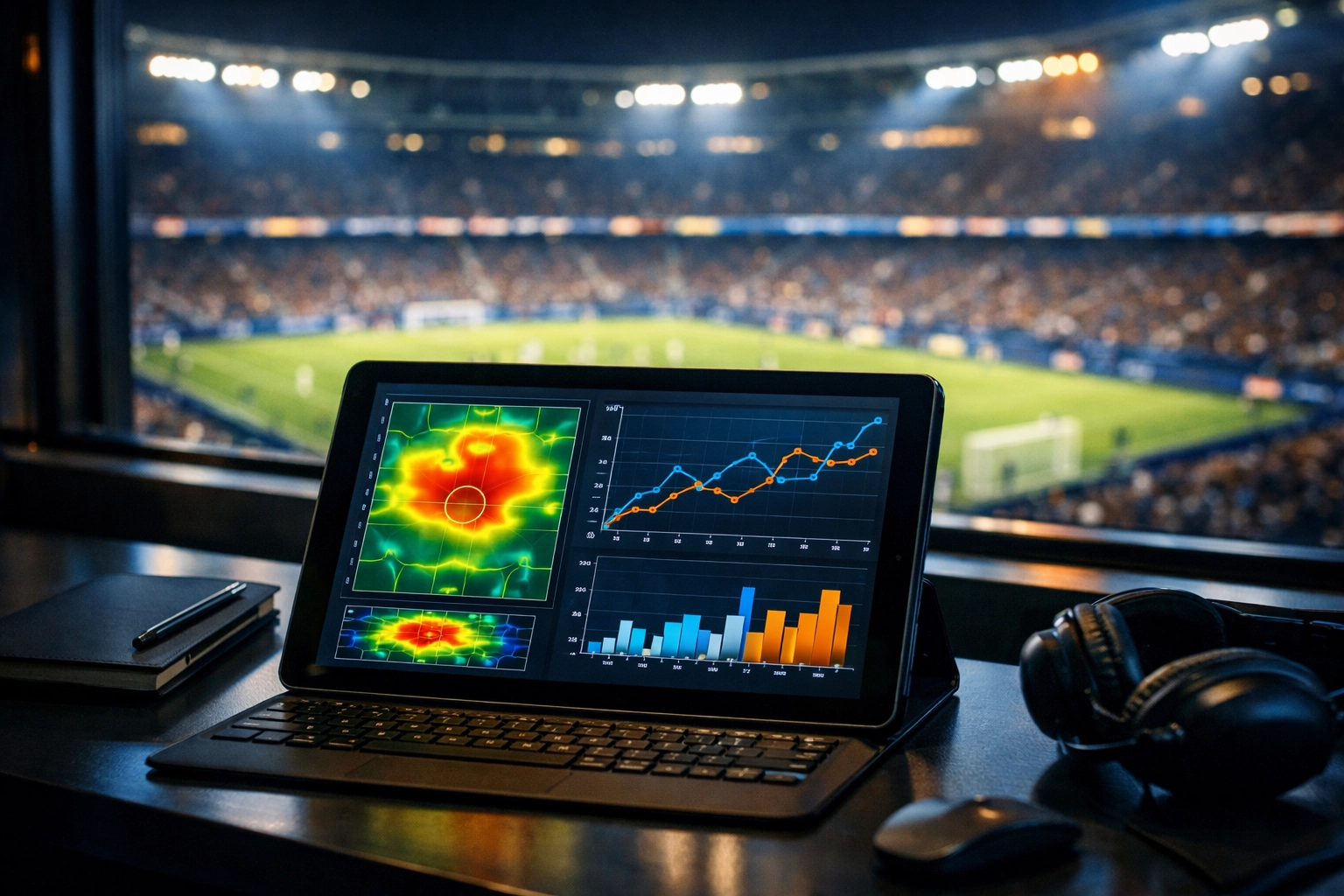 xG-Analysen und Live-Statistiken auf einem Tablet für präzise In-Play-Wetten