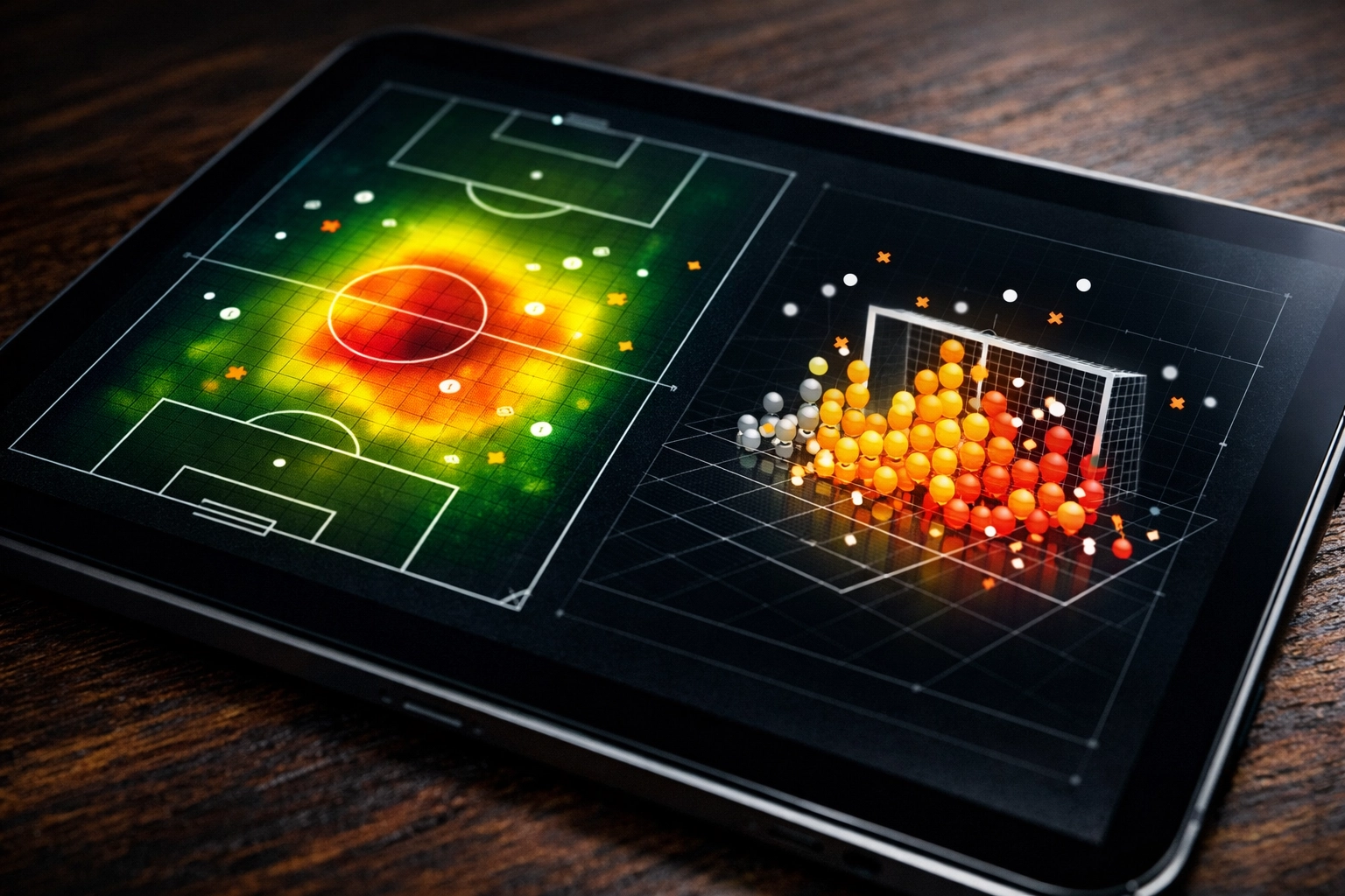 Datenbasierte Analyse von Fußballspielen mit Expected Goals xG Metriken.