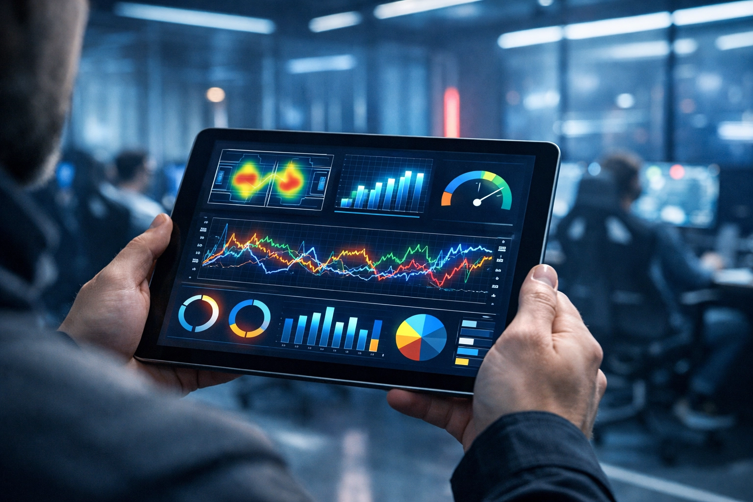 E-Sports Datenanalyse auf einem Tablet mit Heatmaps zur Bewertung der Team-Form