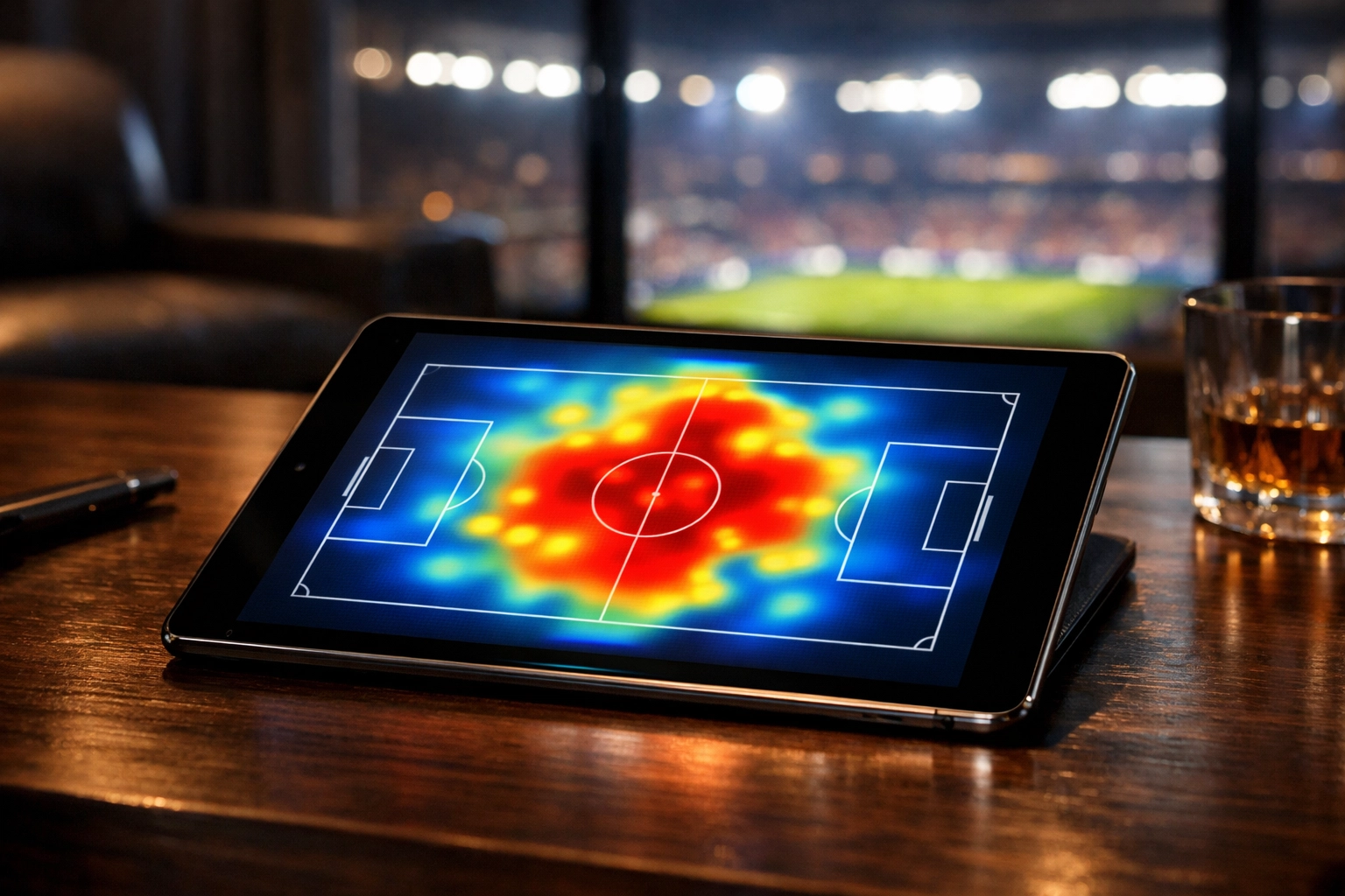 Datenbasierte Analyse der Team-Performance von Lazio Rom und Sassuolo auf einem Tablet.