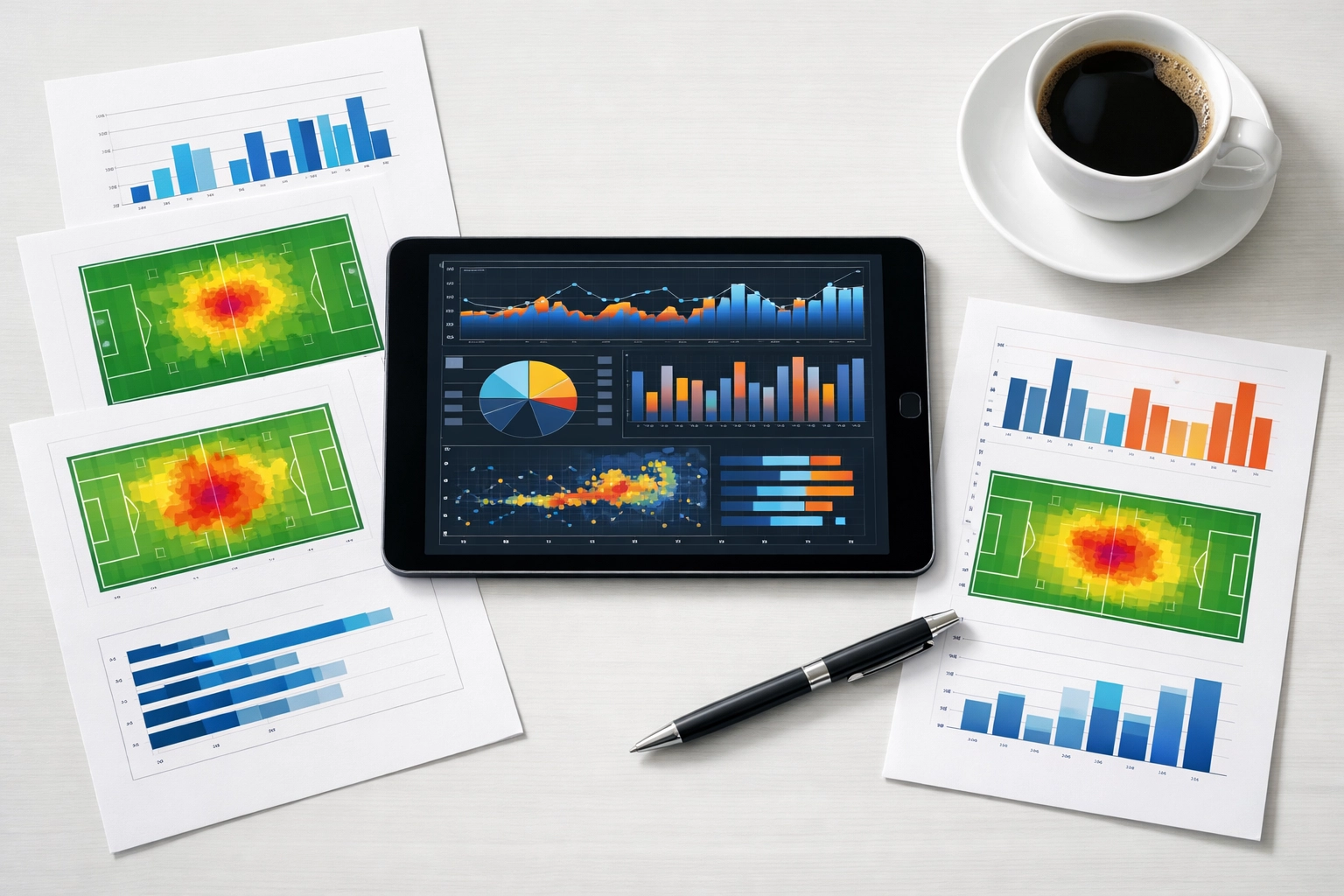 Daten-Analyse am Tablet zur Optimierung erfolgreicher Sportwetten Strategien mit xG-Werten.