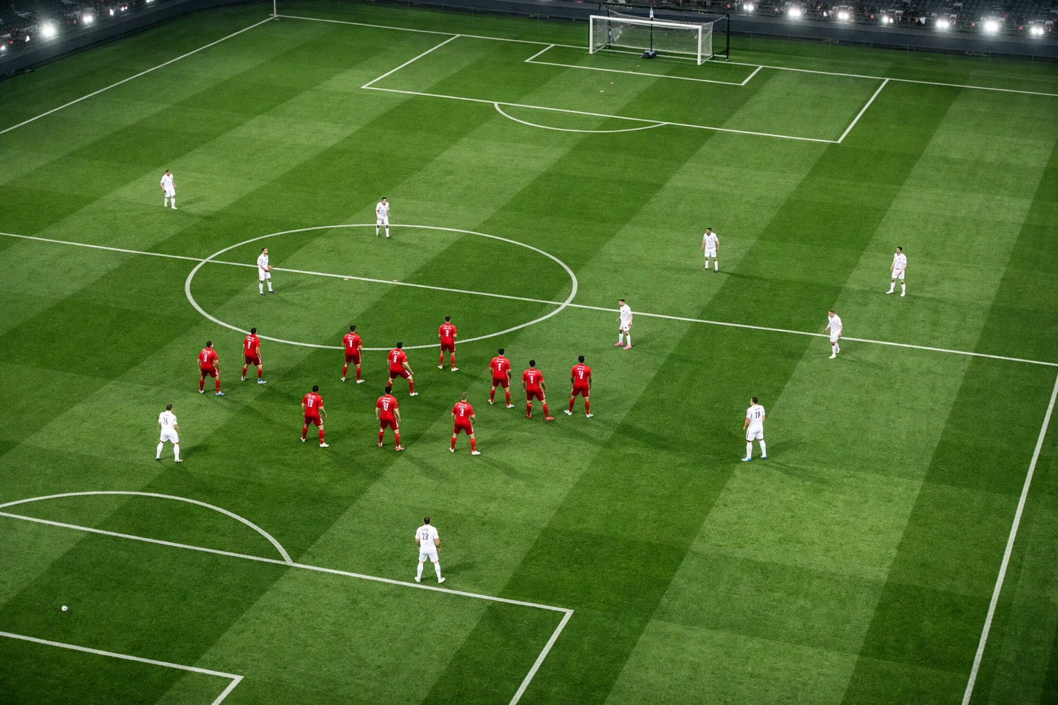 Taktische Formation auf dem Spielfeld: Englands Angriff gegen Albaniens tief stehende Abwehrkette.