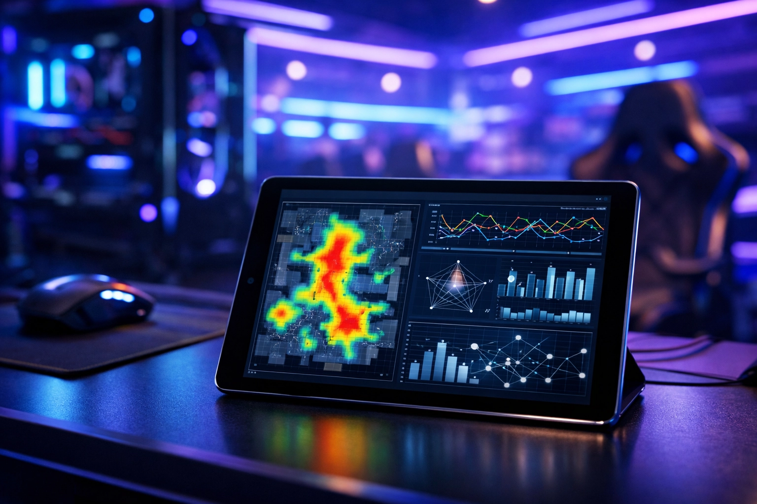 Detaillierte E-Sports Statistiken und Heatmaps zur professionellen Team-Performance-Analyse.