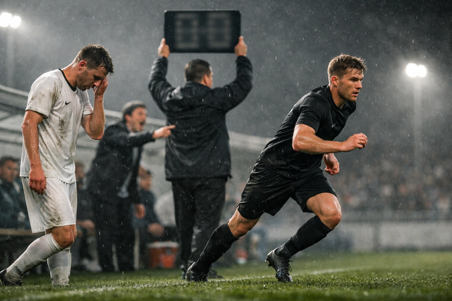 Auswechslung in der Schlussphase am Spielfeldrand als Hinweis auf xGA-Risiko und späte Tore