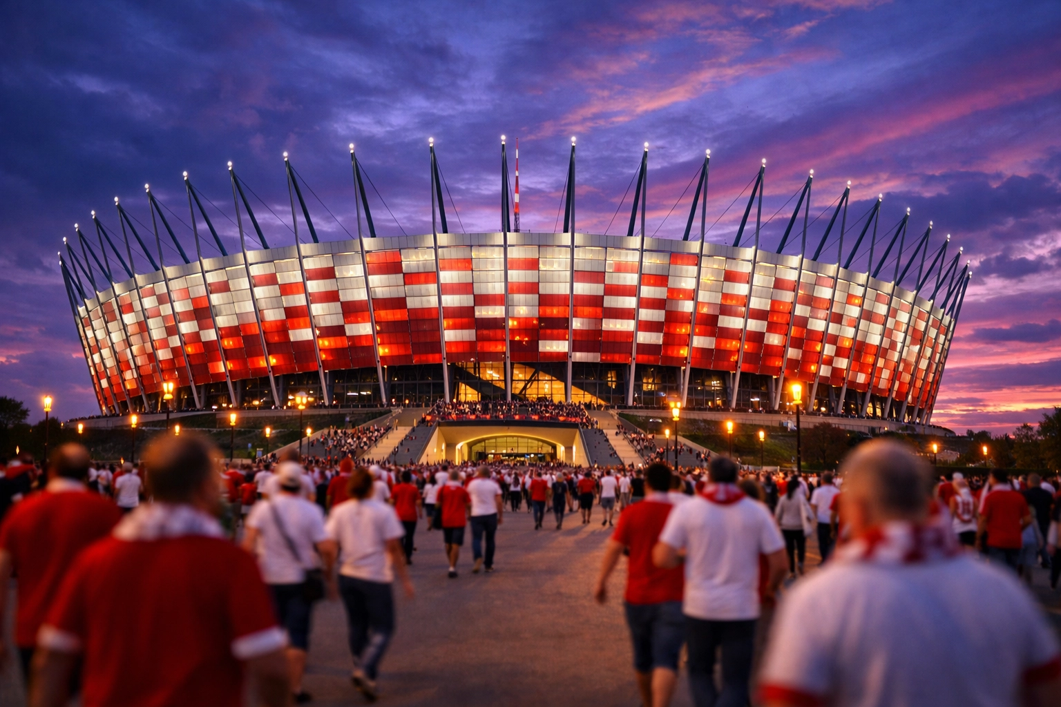 Nationalstadion in Warschau vor dem WM-Qualifikationsspiel Polen gegen Malta.