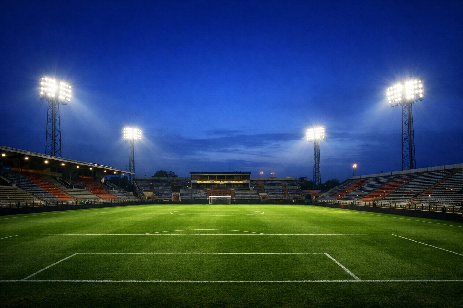 Abendliche Atmosphäre im Stadio Giovanni Zini vor dem Spiel Cremonese gegen Fiorentina in der Serie A.