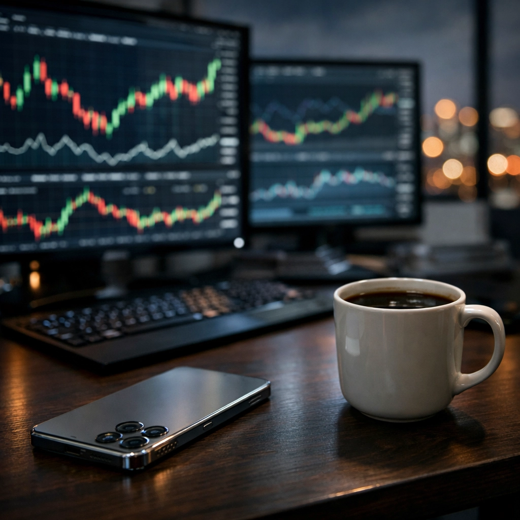 Professioneller Arbeitsplatz für die Analyse von Marktdaten und Quotenbewegungen im Fußball.