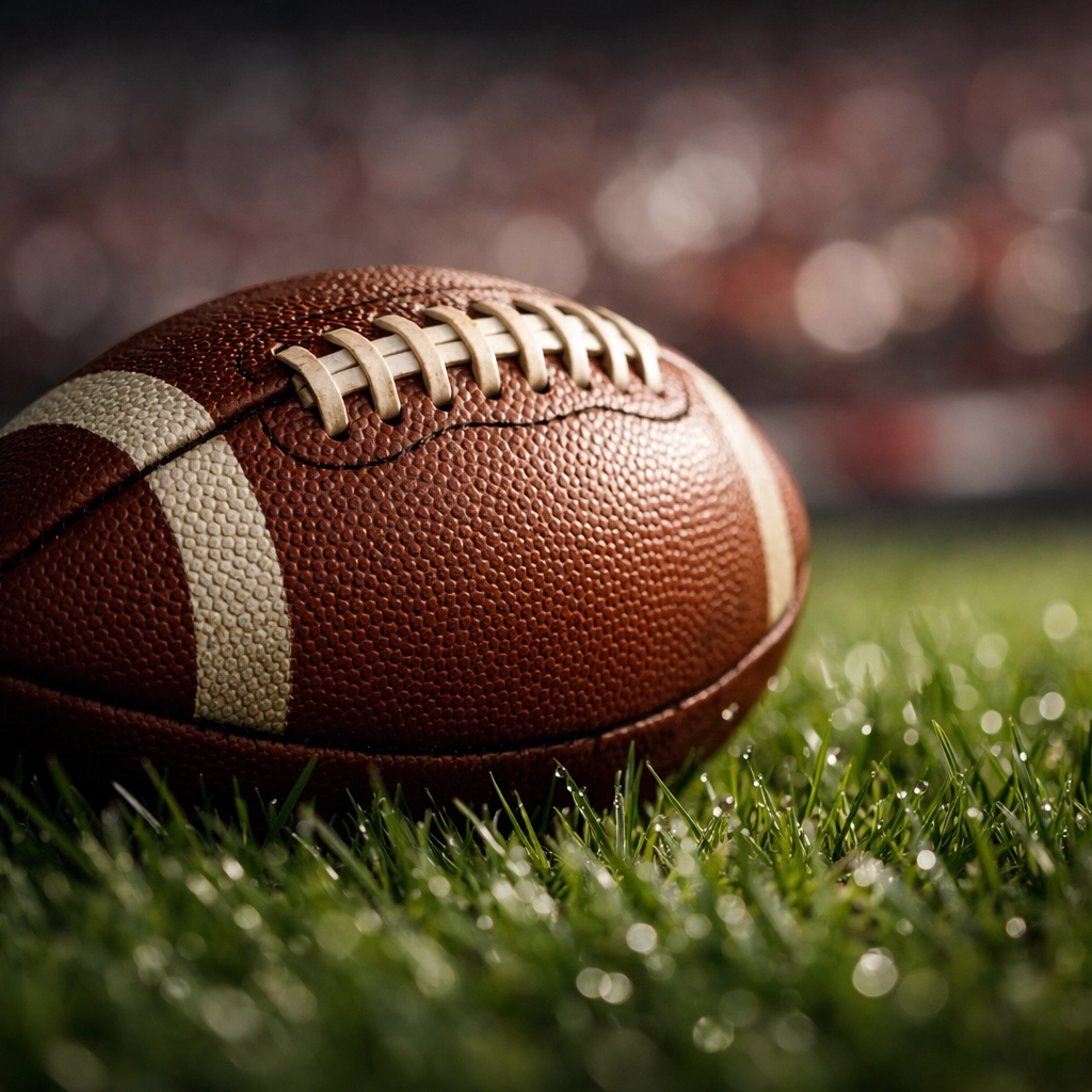 Nahaufnahme eines Fußballs auf Stadionrasen für Sportwetten Tipps zum Spiel England gegen Albanien.