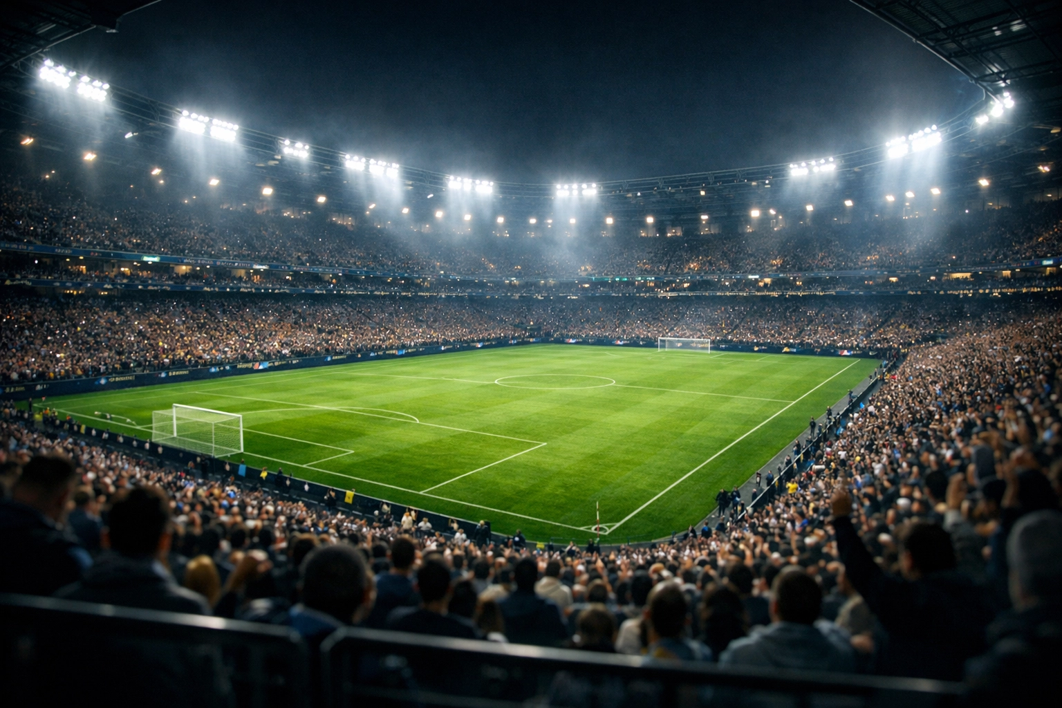 Stimmung im vollbesetzten Stadion beim Champions-League-Achtelfinale Real Madrid gegen Manchester City.