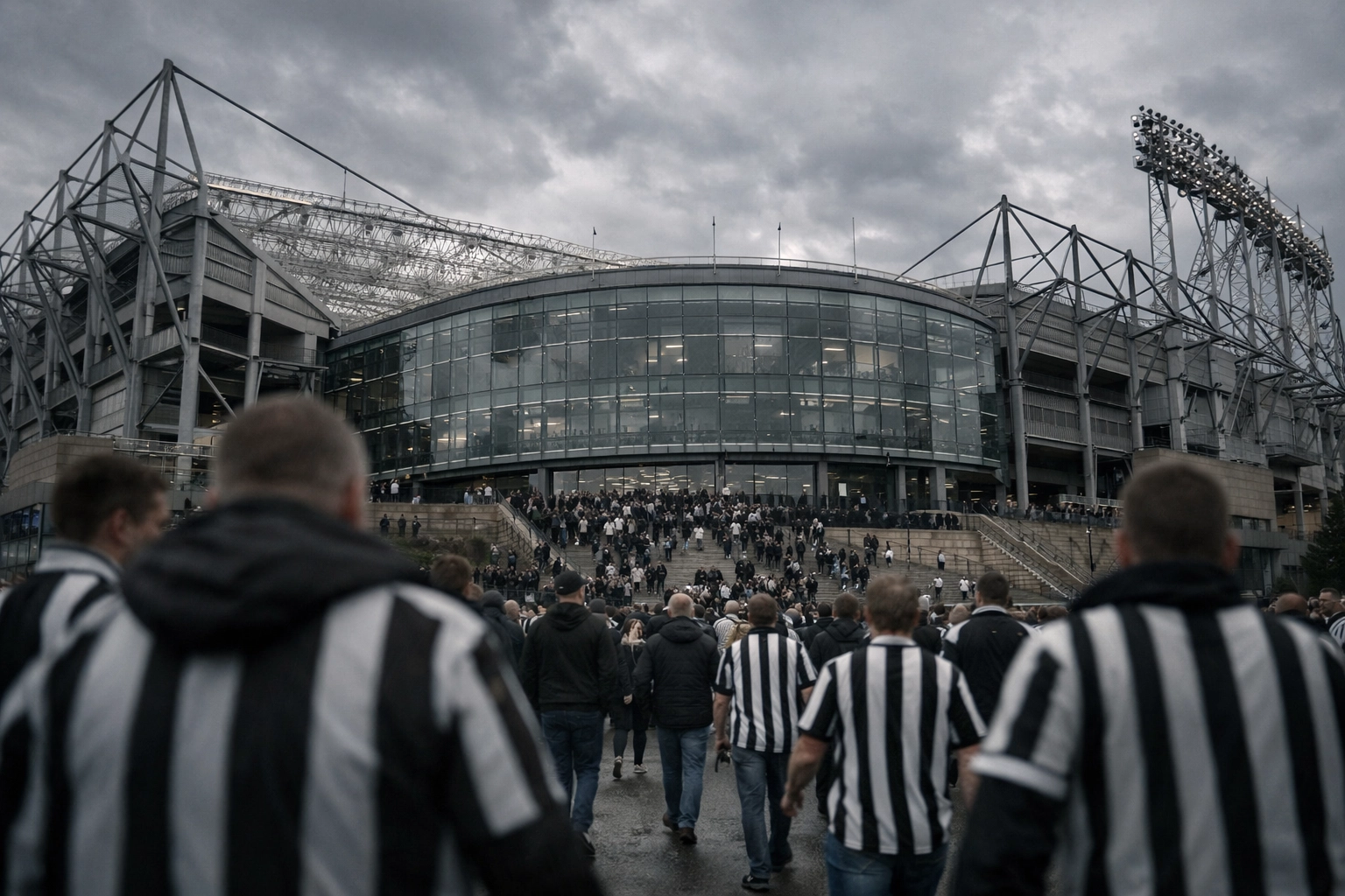 Newcastle United Fans vor dem St. James' Park Stadion zum Tyne-Wear Derby gegen Sunderland.