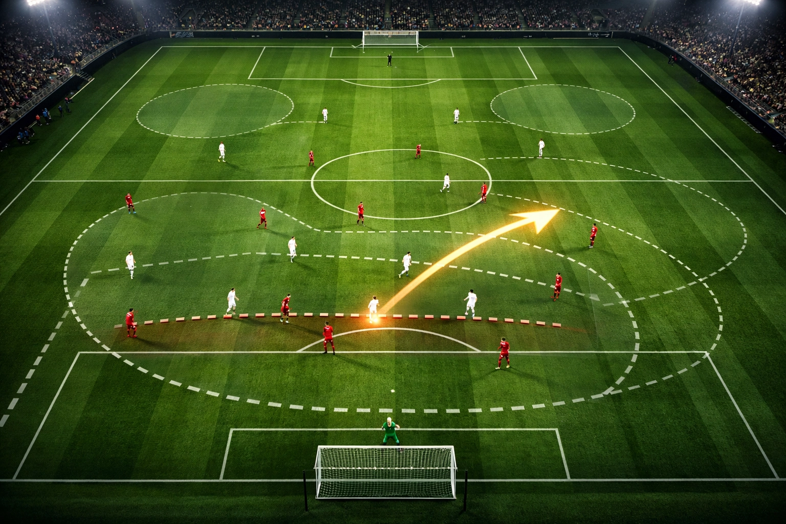 Taktische Analyse von progressiven Pässen und Spielfeldzonen bei Live-Wetten.