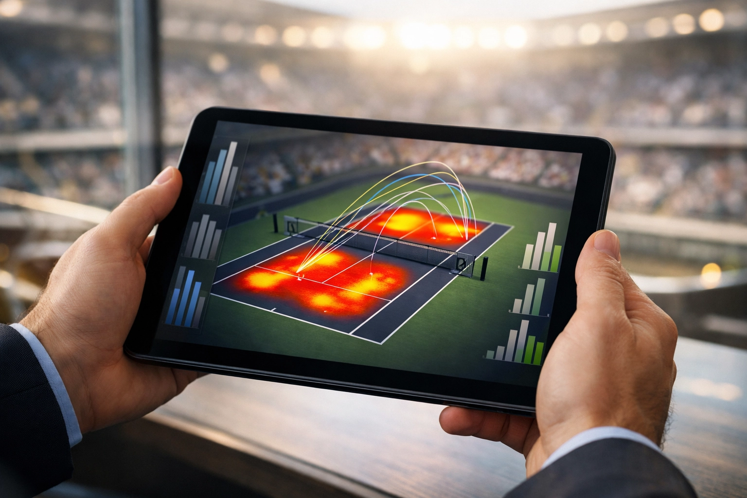 Professionelle Datenanalyse und statistische Metriken für Tennis Over/Under Wettstrategien.