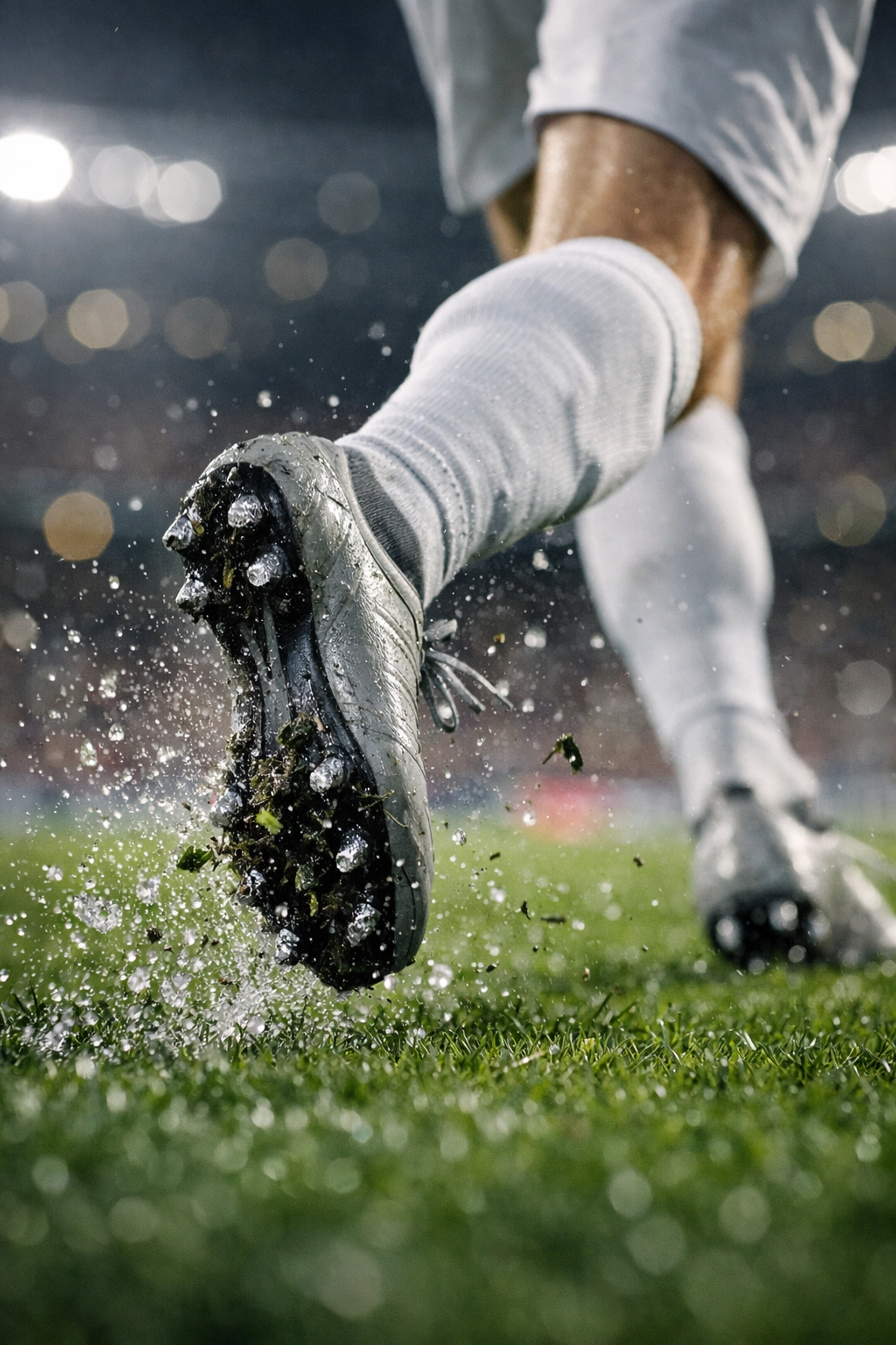 Nahaufnahme eines Sprints auf dem Rasen als Symbol für Newcastles schnelles Umschaltspiel.