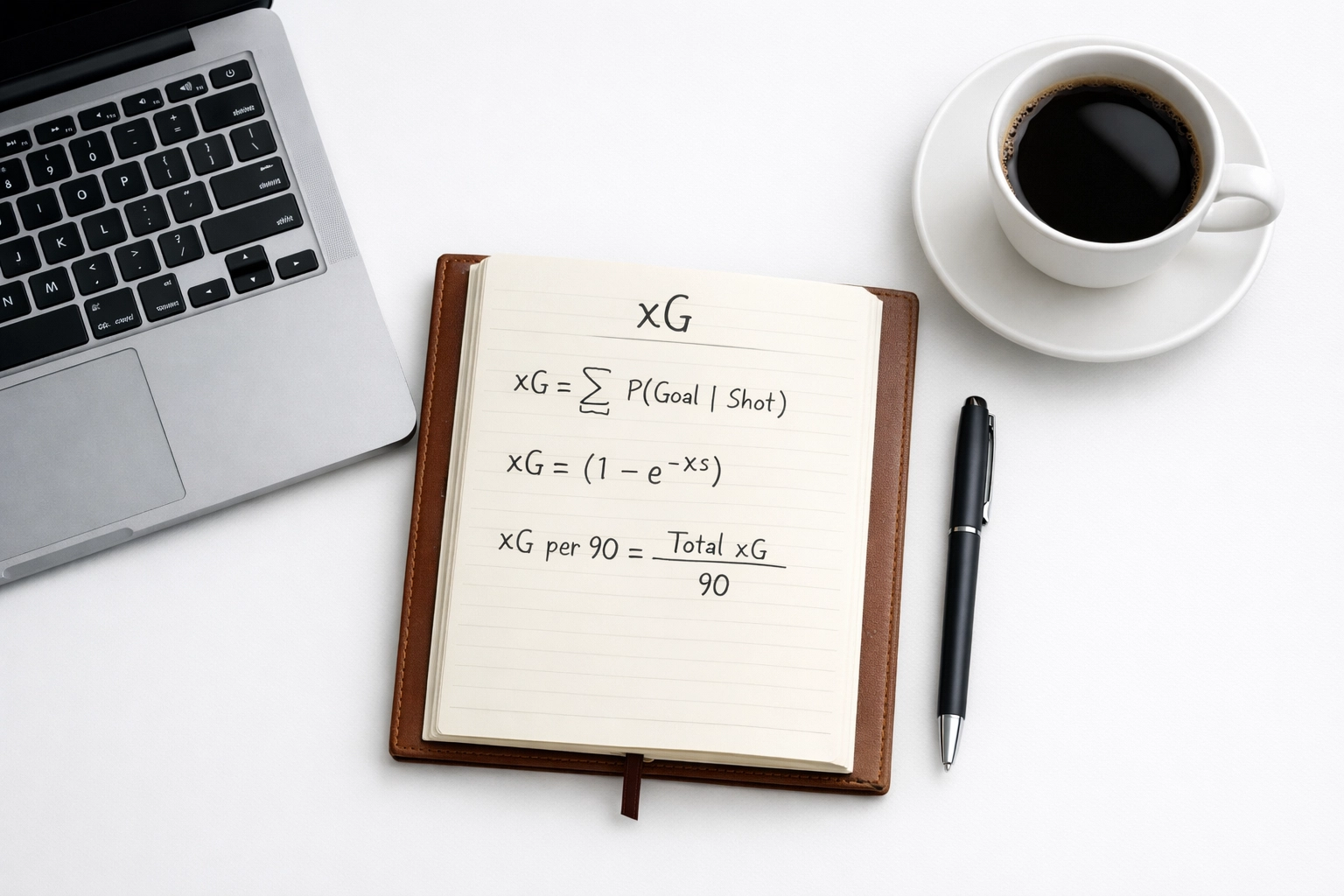 Professioneller Arbeitsplatz mit Laptop und Notizen zur xG-Analyse und Value-Strategie.