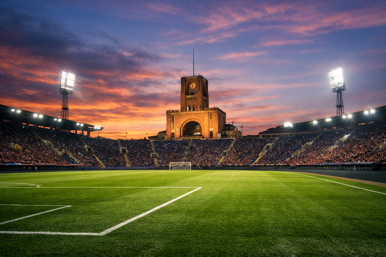 Atmosphäre im Stadio Renato Dall'Ara vor dem Europa League Duell Bologna gegen AS Roma.