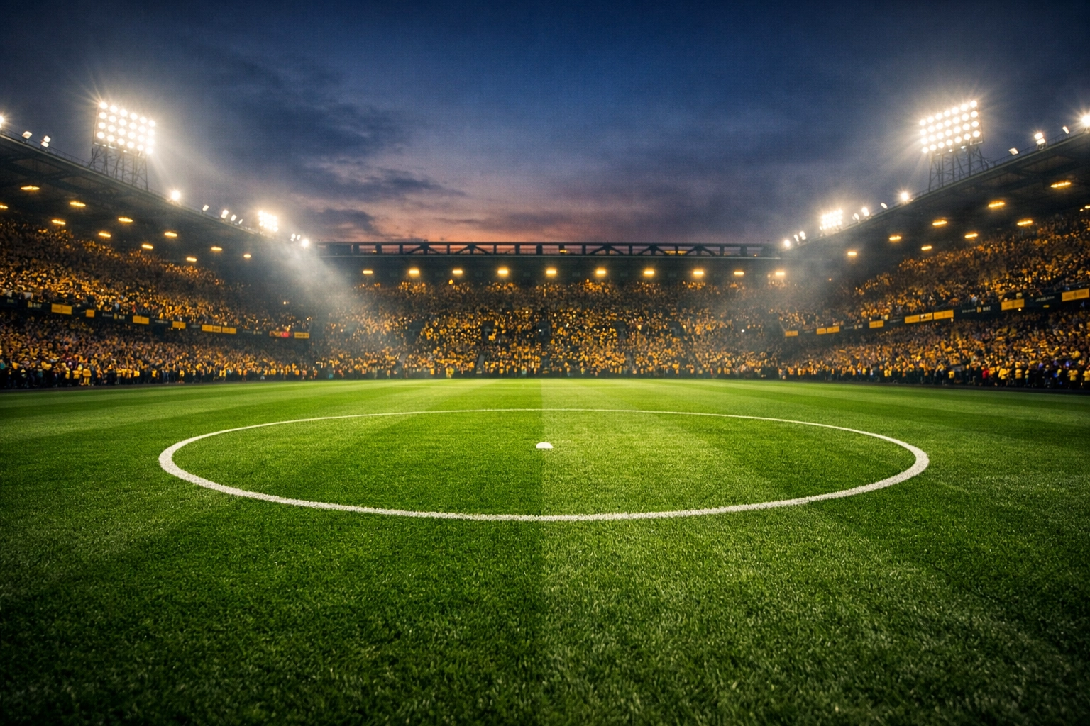 Vicarage Road Stadion bei Flutlicht vor dem Championship Spiel Watford gegen Charlton Athletic.
