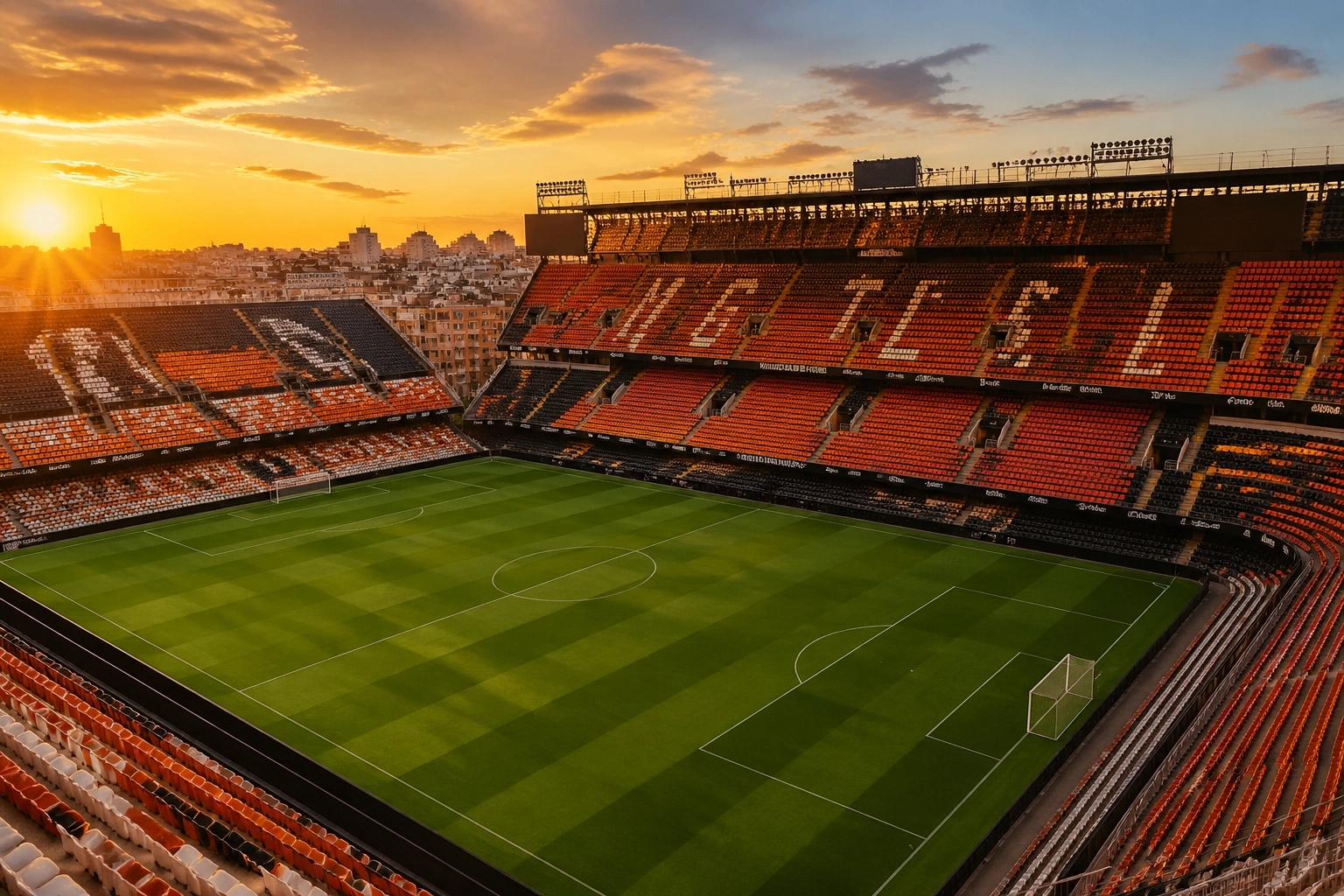 Das Estadio Mestalla in Valencia vor dem La Liga Spiel gegen Girona für aktuelle Tipps.
