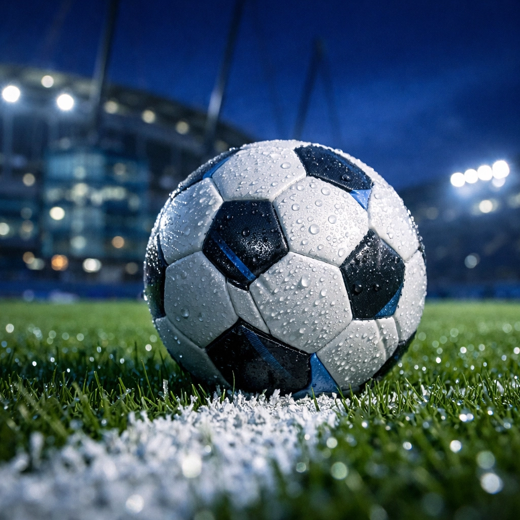 Detail eines Fußballs auf der weißen Kreidelinie für den Wett-Tipp Manchester City gegen Arsenal.