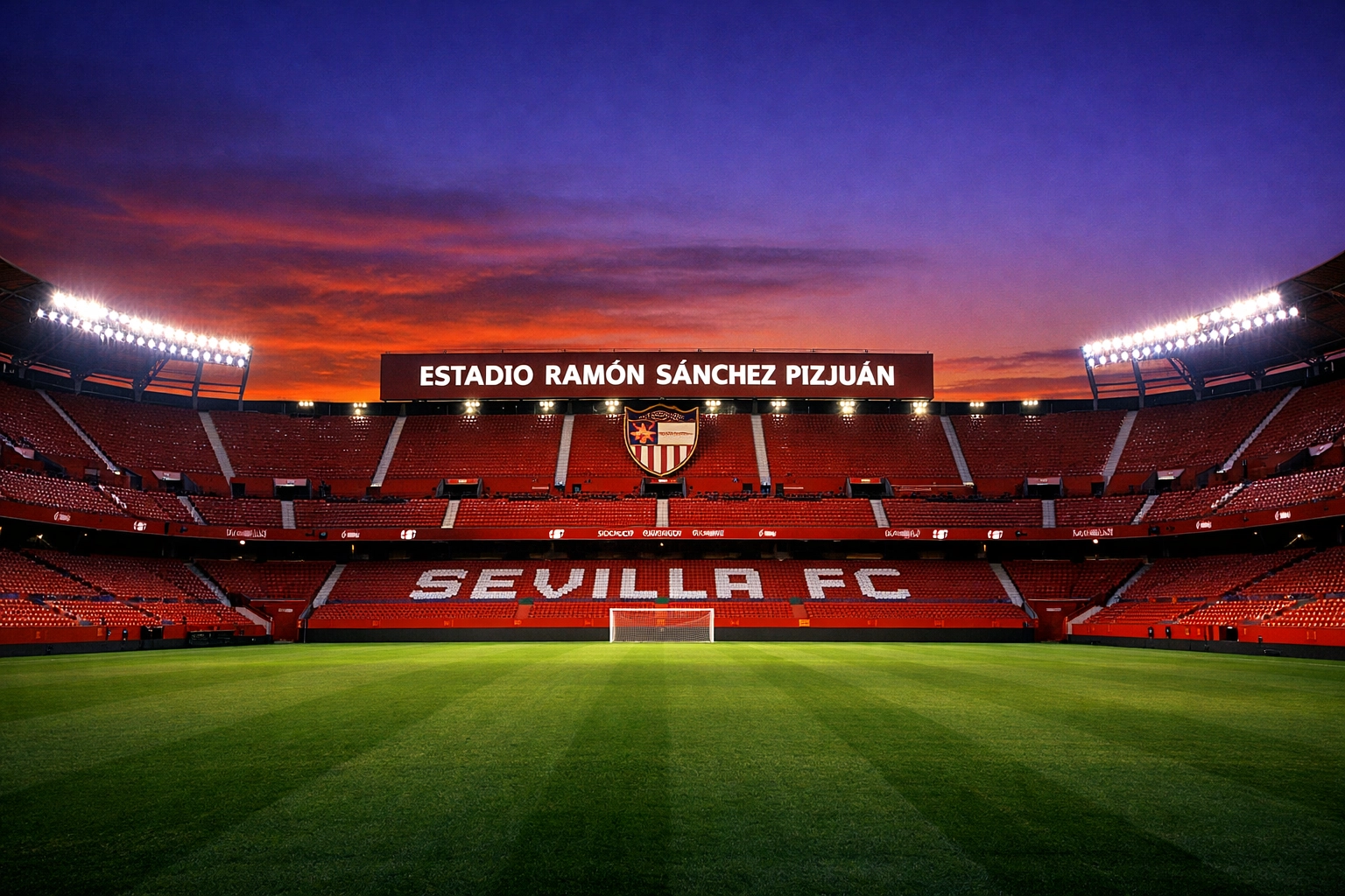 Blick auf das Stadion in Sevilla zur Spielanalyse Sevilla FC gegen RCD Mallorca.