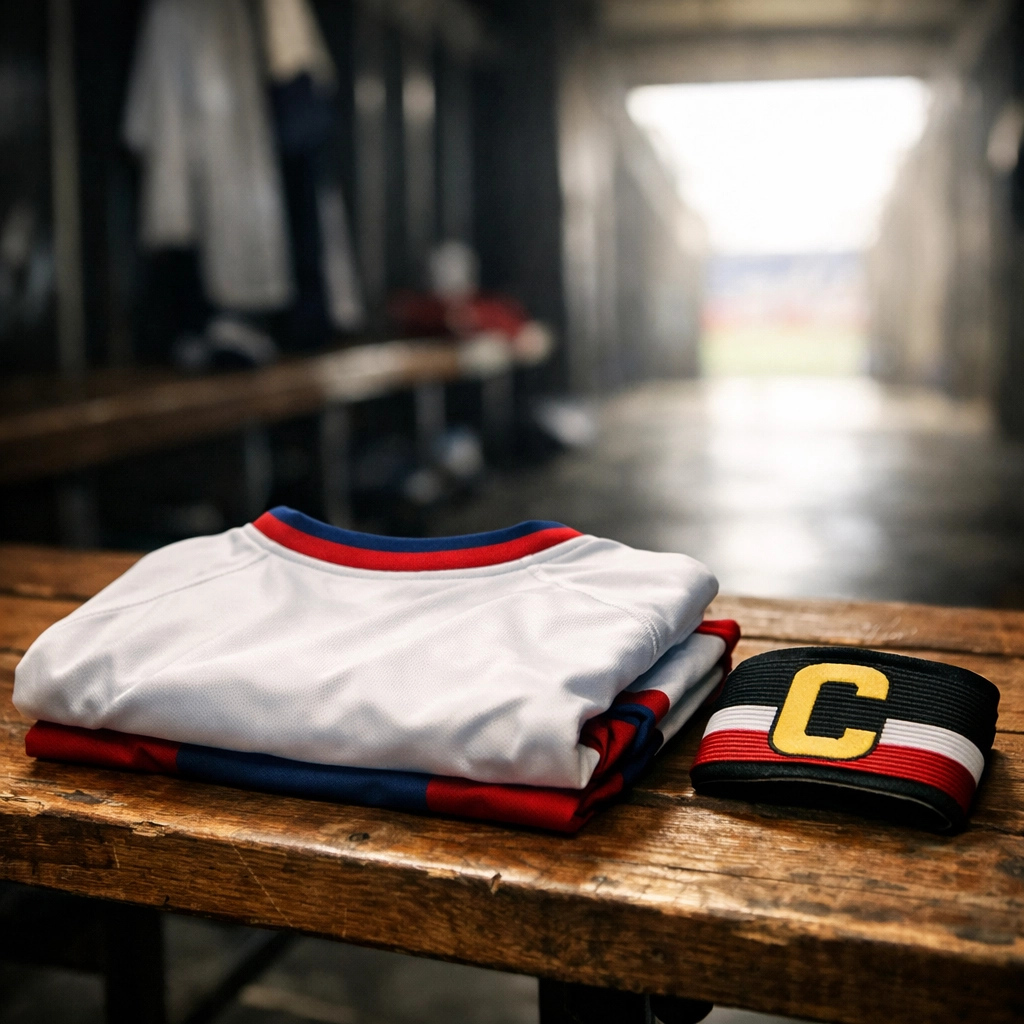 Fußballtrikot in einer Kabine zur Veranschaulichung von Spielerausfällen bei der Analyse.