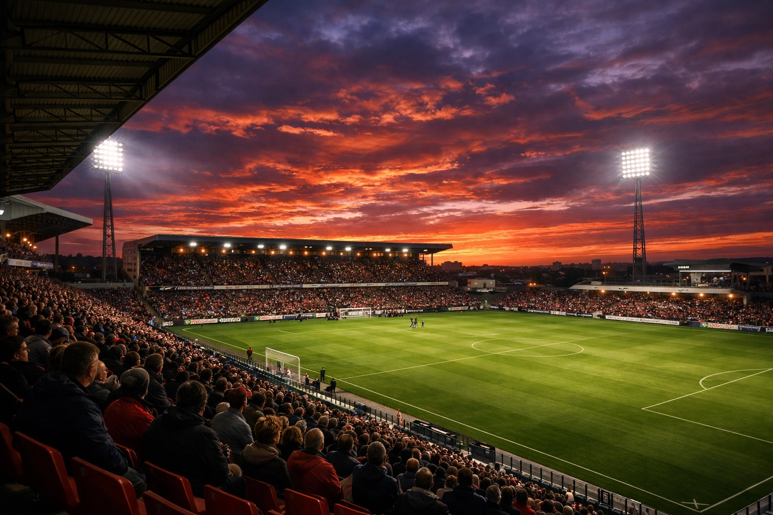 Abendstimmung im Stade Francis-Le Blé vor dem Ligue 1 Duell Stade Brest gegen Lens am 24.04.2026.