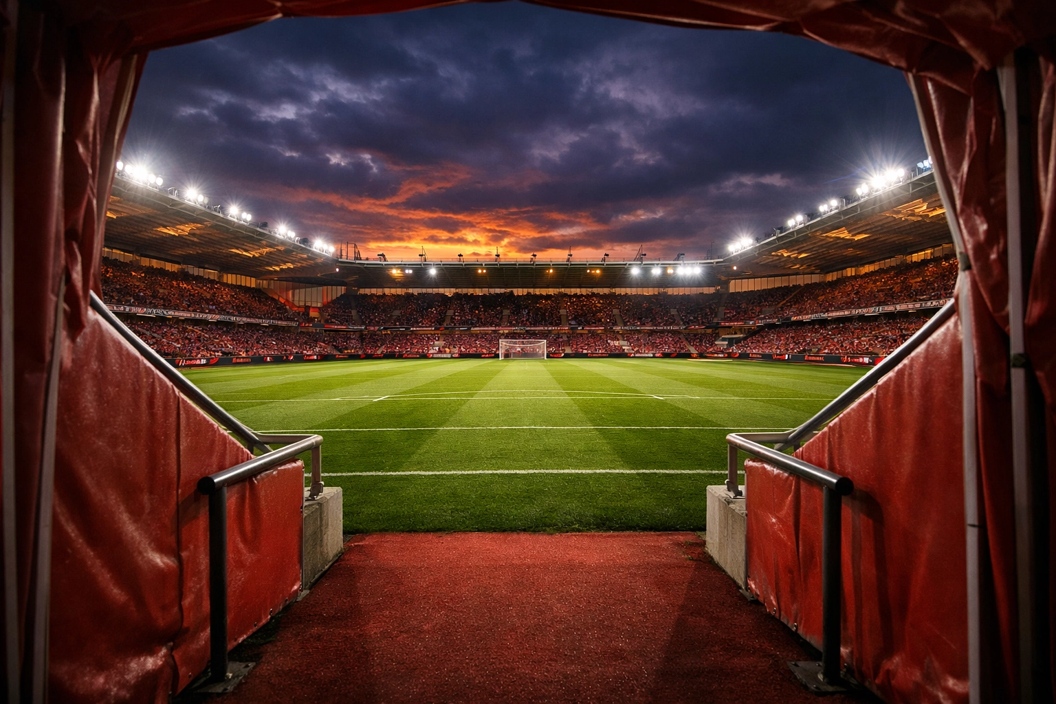 Blick aus dem Spielertunnel im Riverside Stadium auf den Rasen vor der Partie Middlesbrough gegen Millwall am 3. April.
