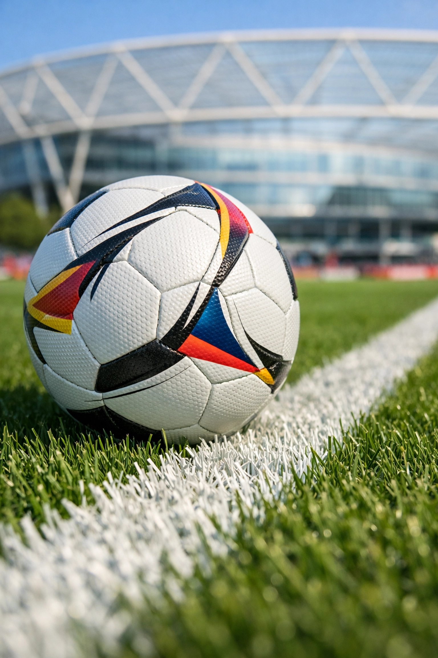 Nahaufnahme eines Fußballs in der BayArena Leverkusen für Bundesliga Analysen.