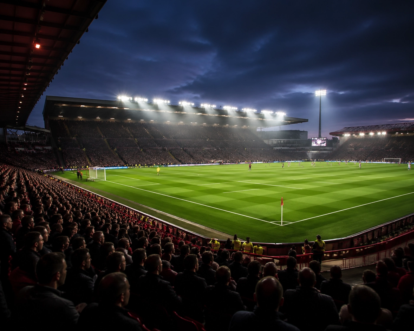 Stadionatmosphäre im City Ground vor dem Europa League Halbfinale Nottingham Forest gegen Aston Villa.