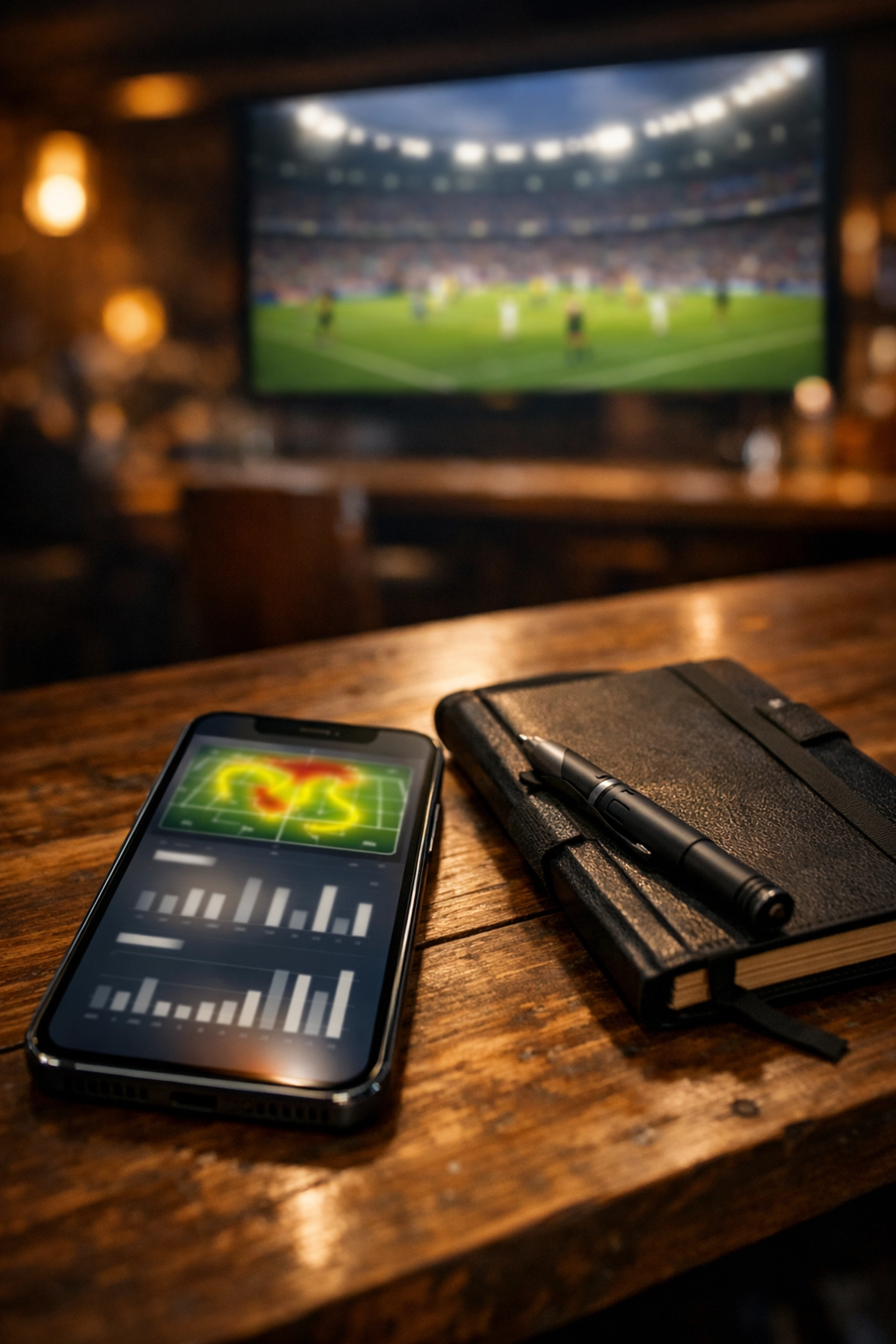 Datenbasierte Analyse von Fußball-Statistiken auf einem Smartphone für heutige Wett-Tipps.