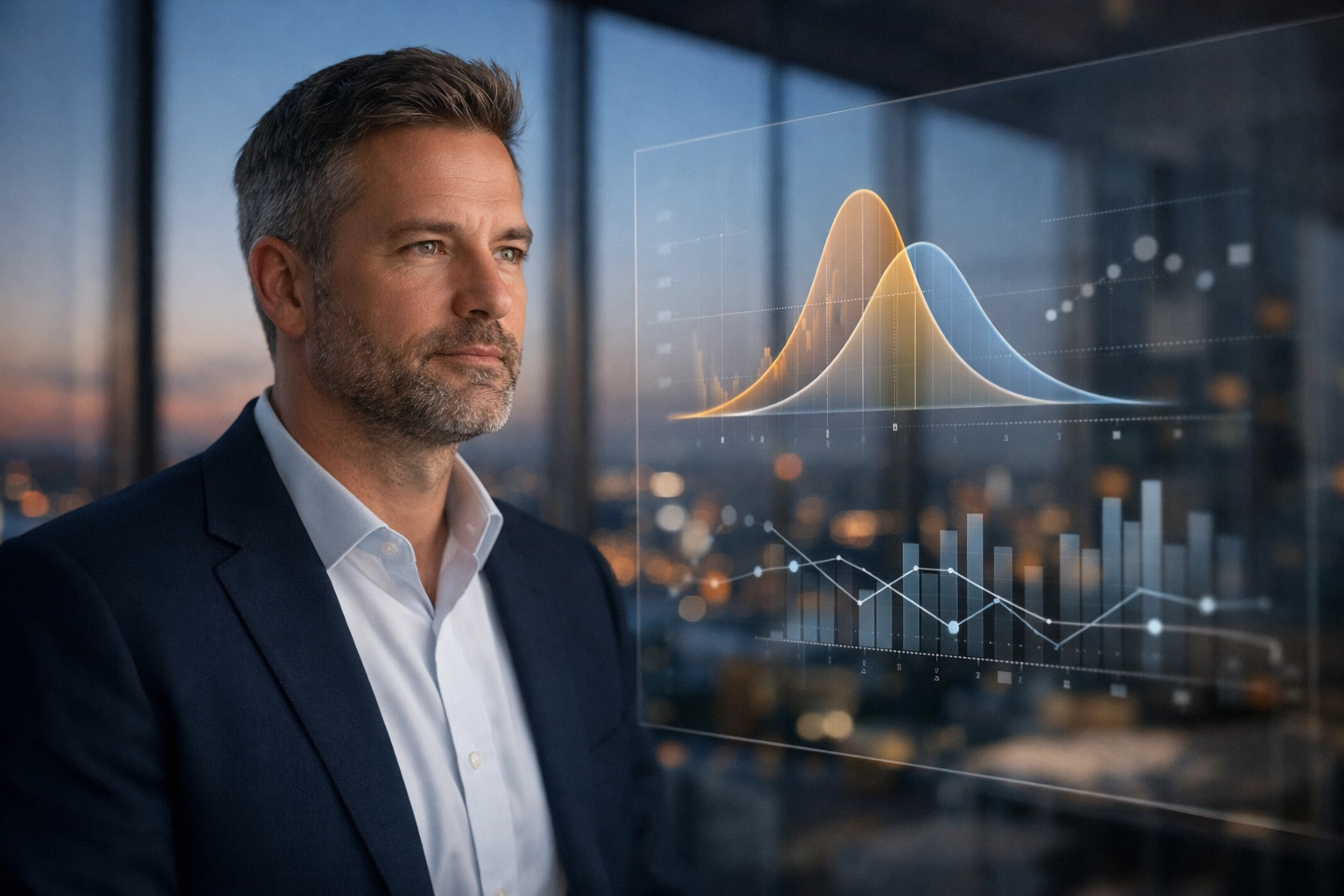 Analyst prüft Wahrscheinlichkeiten und Quotenbewegungen für ein optimales Risikomanagement.