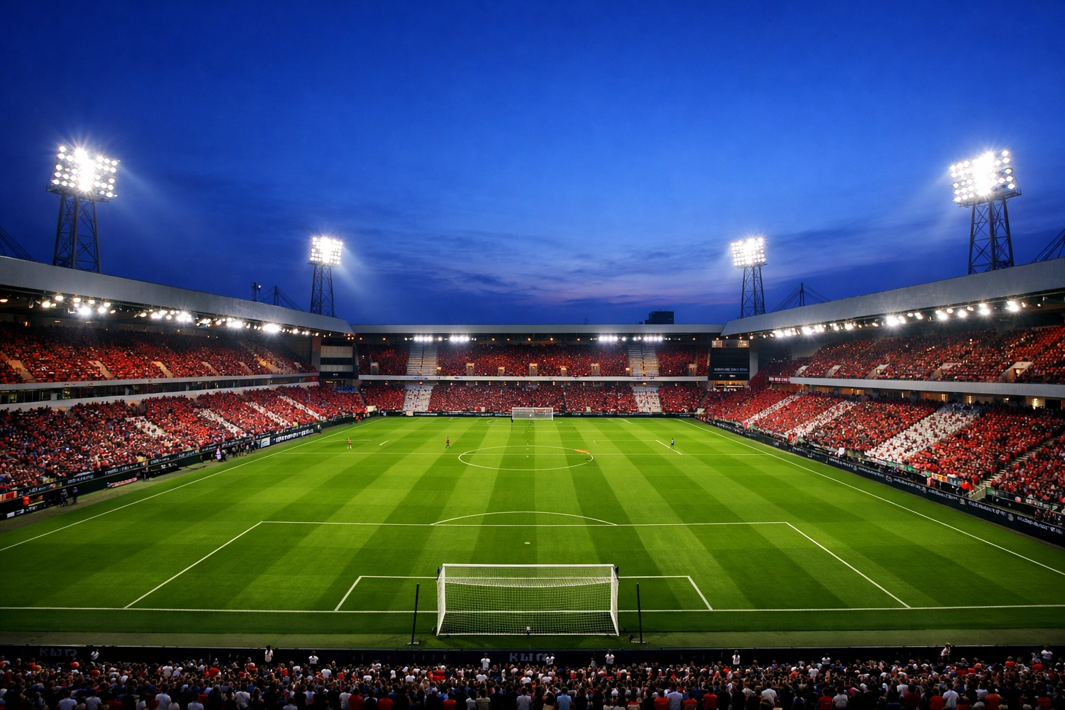 Philips Stadion in Eindhoven bei Flutlicht für die PSV Eindhoven Prognose am 23.04.2026.