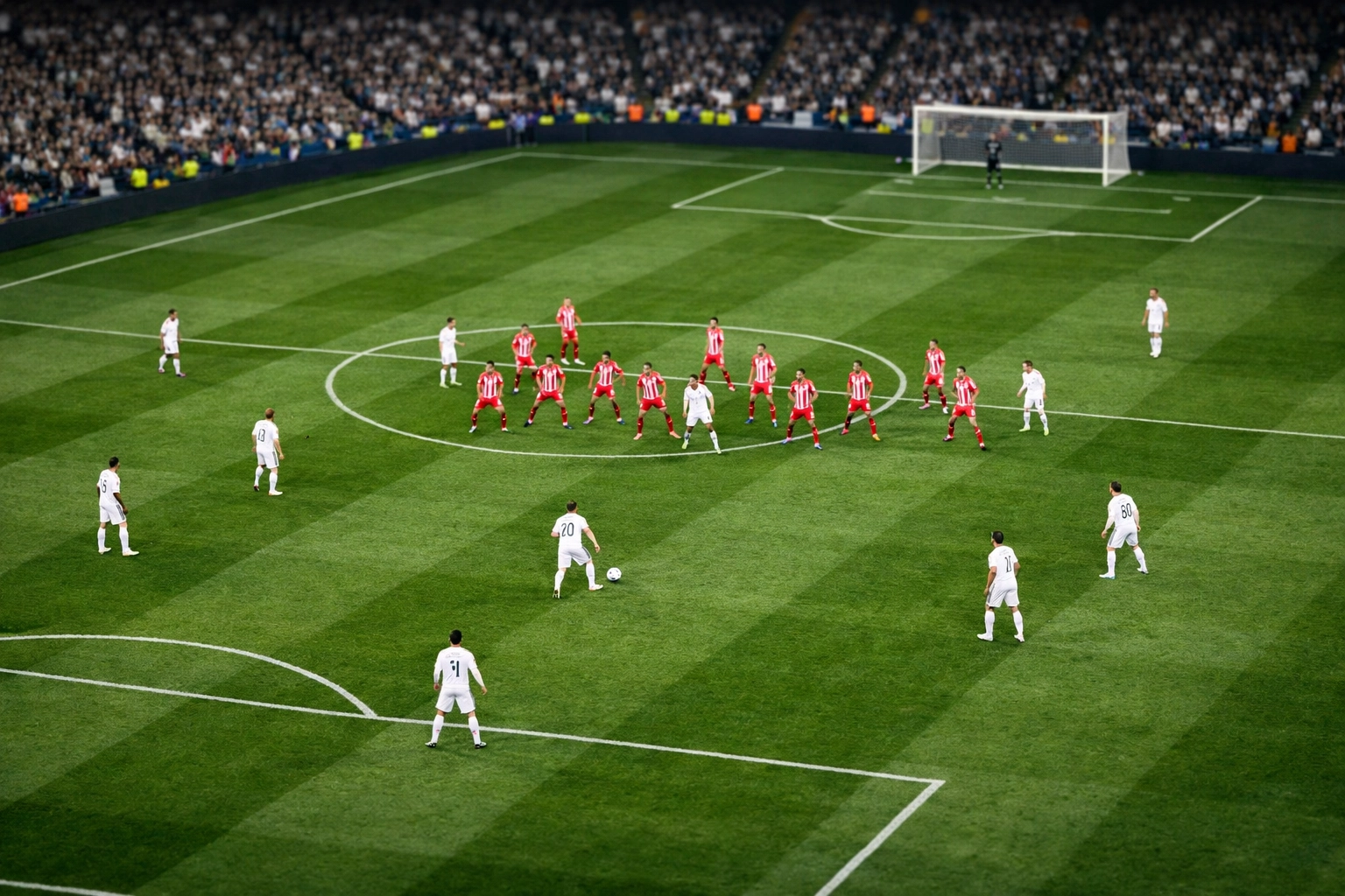 Real Madrid Taktik gegen Girona: Offensive Formation und tiefer Defensivblock im Bernabéu.