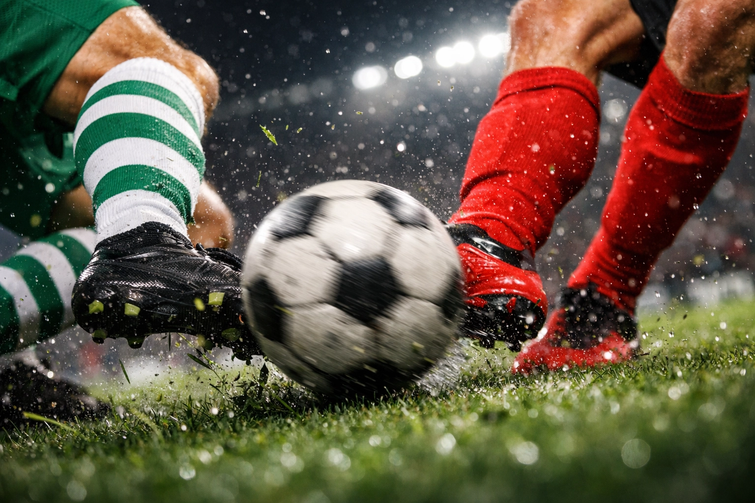 Dynamischer Zweikampf im Mittelfeld während der Champions League Partie Sporting Lissabon gegen Arsenal.